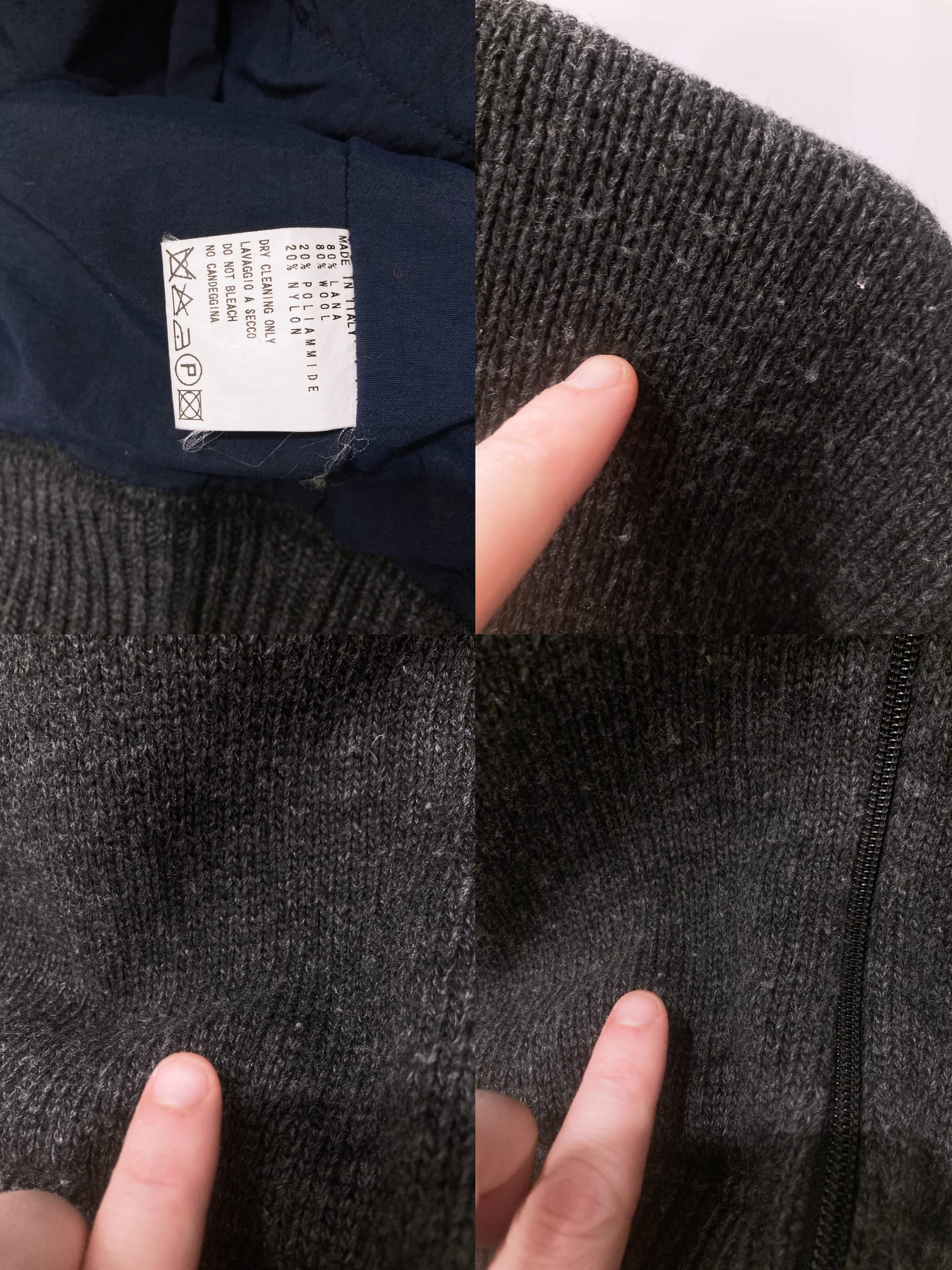 Dirk Bikkembergs 1990s 2000s grey wool layered knit hooded jacket