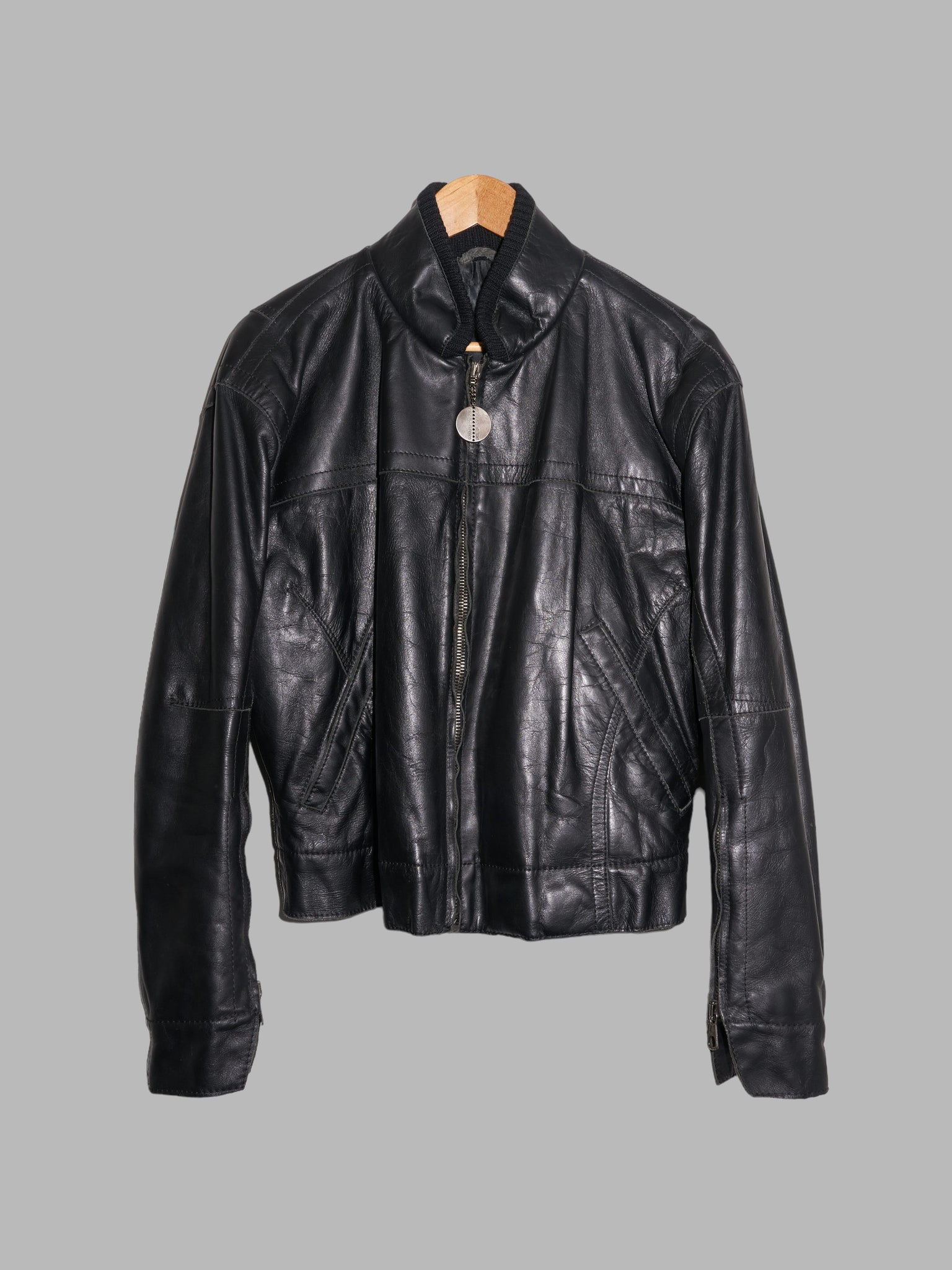 Dirk Bikkembergs Hommes 1990s quilted black leather jacket