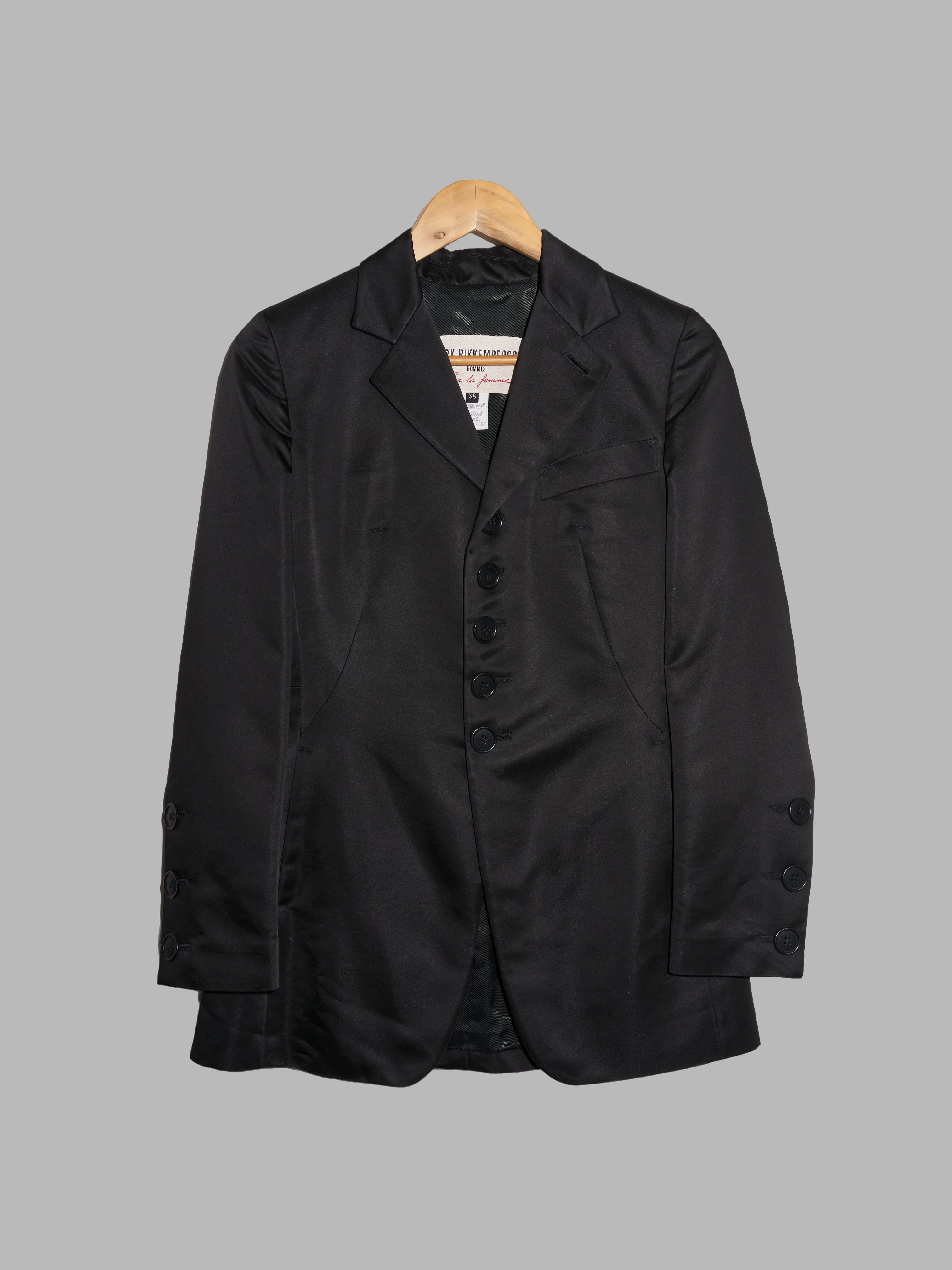 Dirk Bikkembergs Hommes Pour La Femme 1990s black satin back cargo