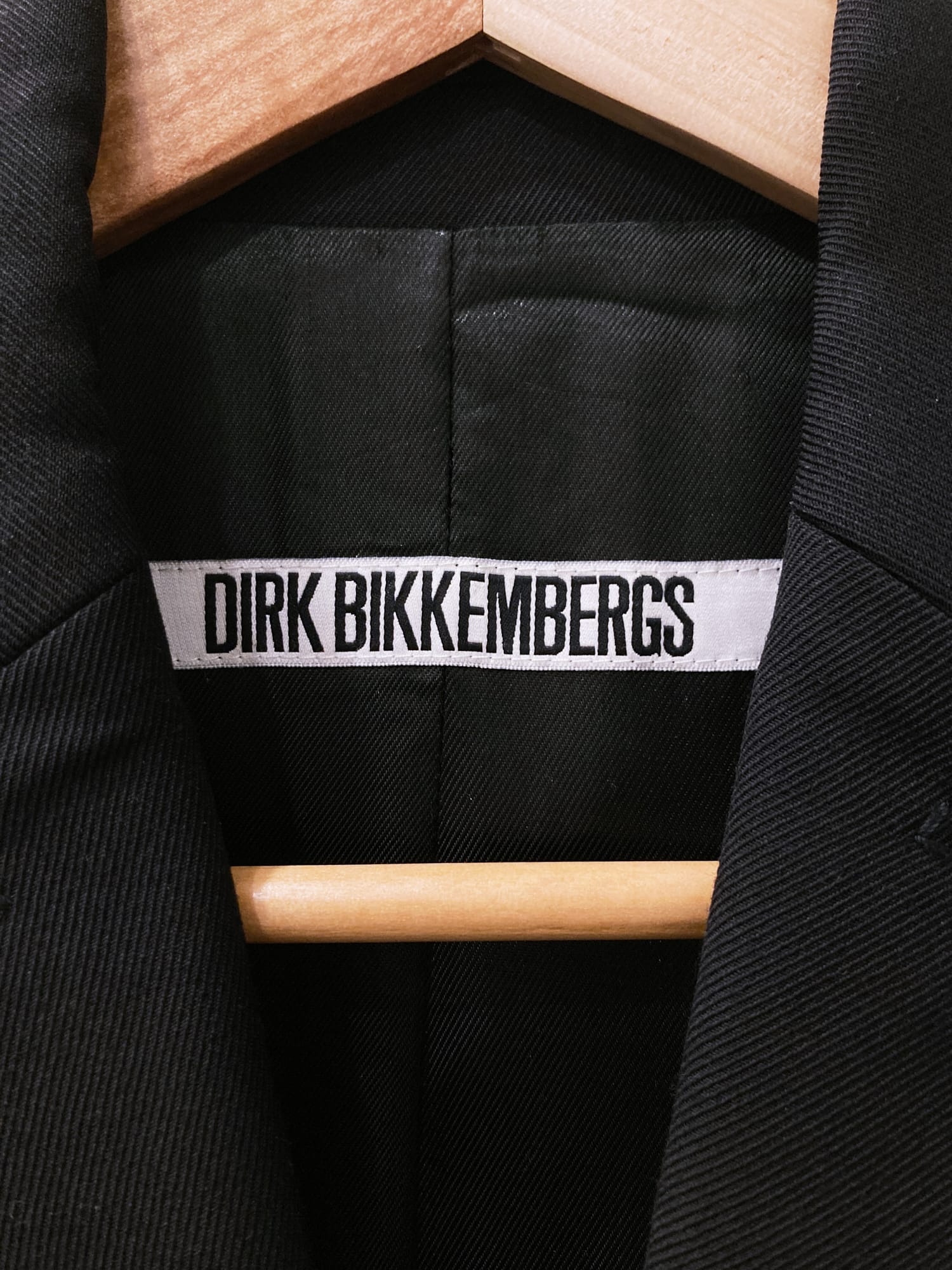 Dirk Bikkembergs 1990s 2000s black wool topstitched two button