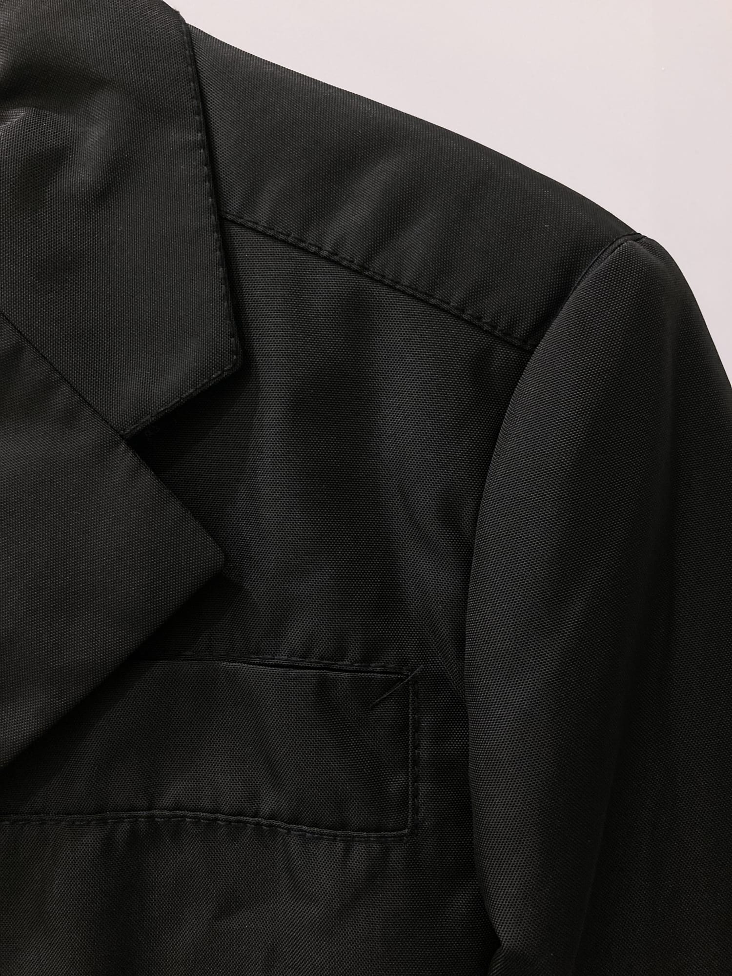 Dirk Bikkembergs Hommes 1996 black nylon canvas four button blazer 