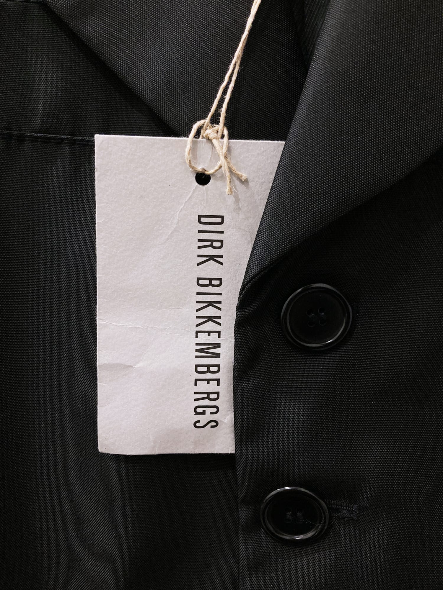 Dirk Bikkembergs Hommes 1996 black nylon canvas four button blazer - size 48