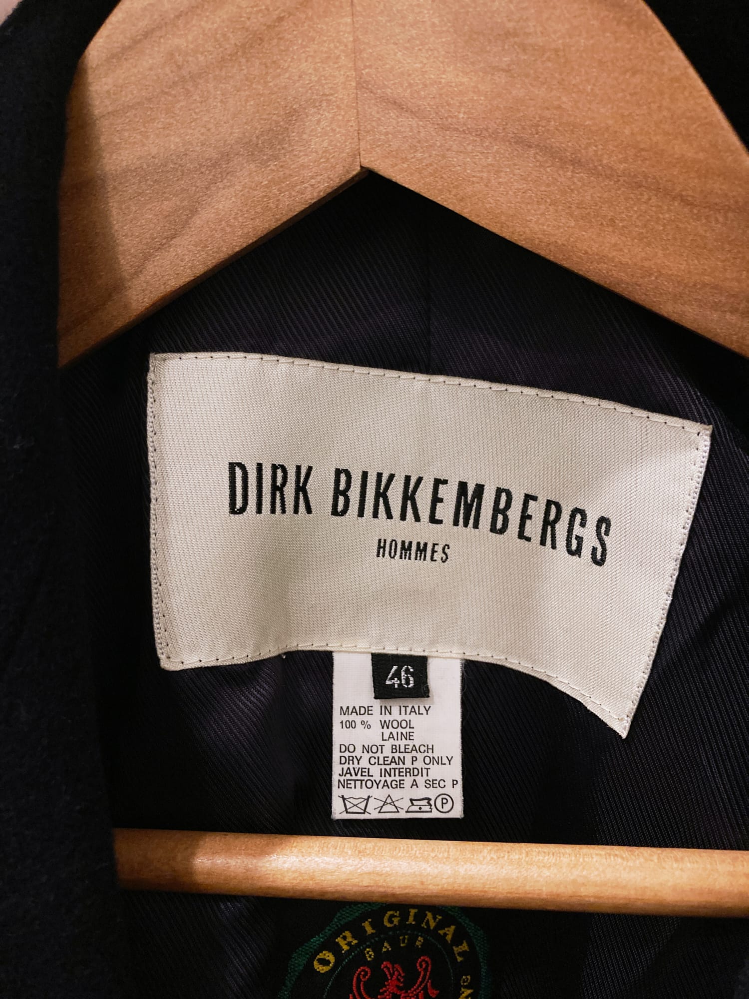 Dirk Bikkembergs Hommes 1990s dark navy wool melton three button blazer - sz 46