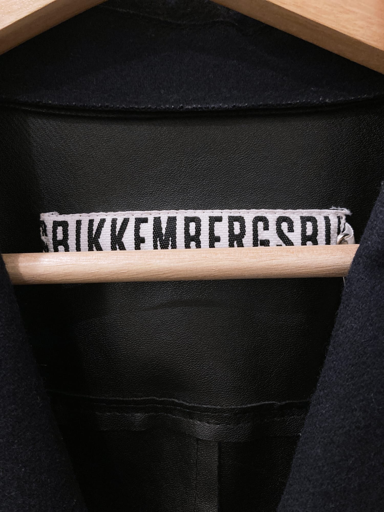 Dirk Bikkembergs 1990s 2000s dark navy wool blazer with bonded vinyl lining