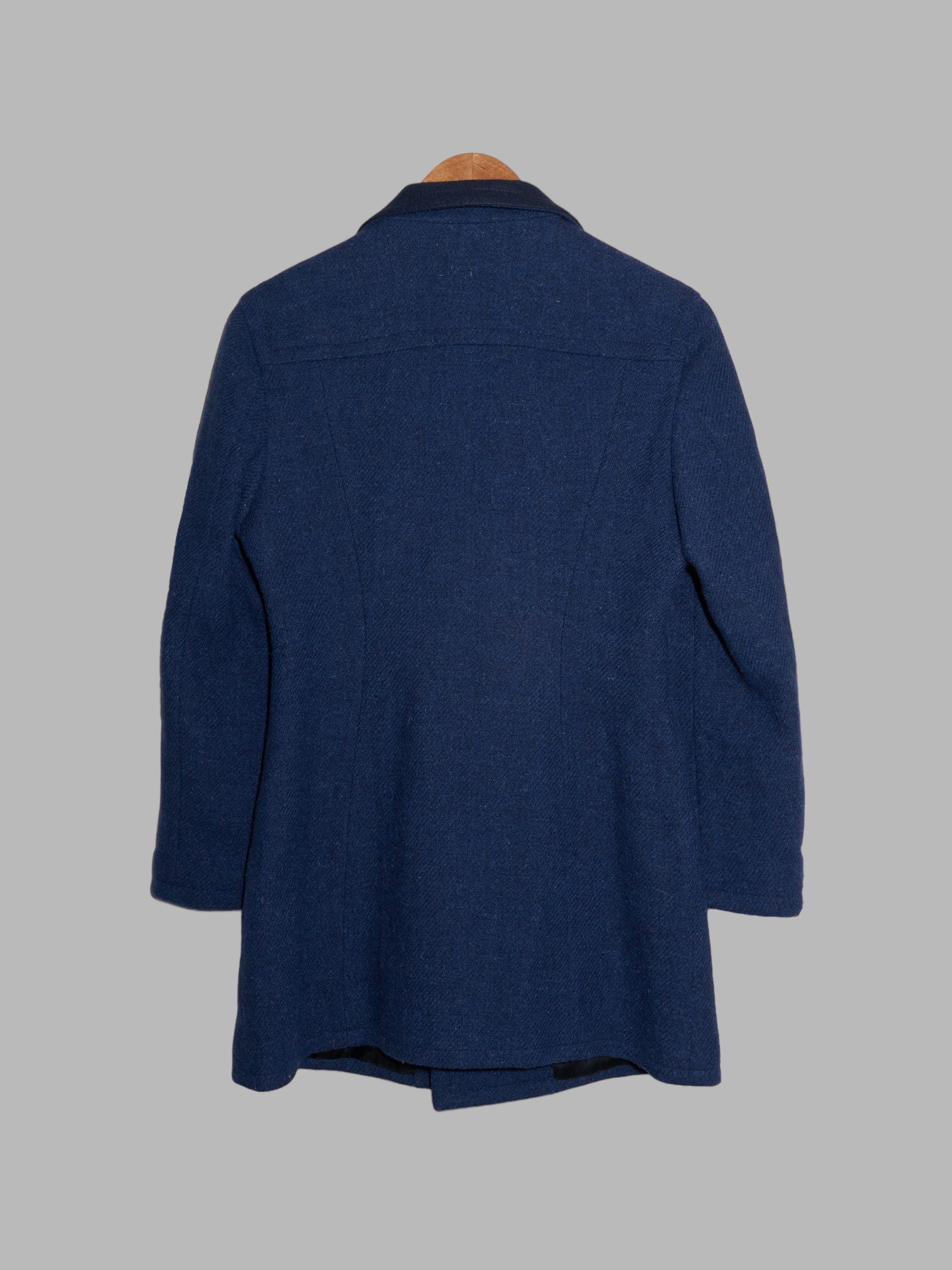 Dirk Bikkembergs 1990s blue wool tweed peak lapel short coat