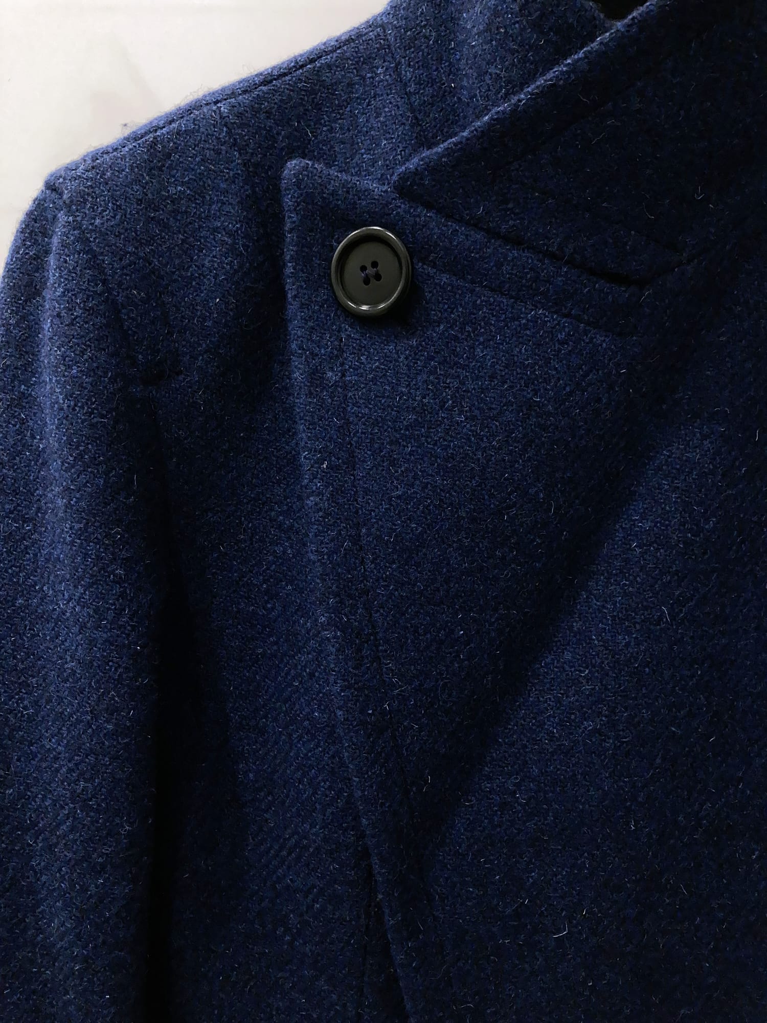 Dirk Bikkembergs 1990s blue wool tweed peak lapel short coat 