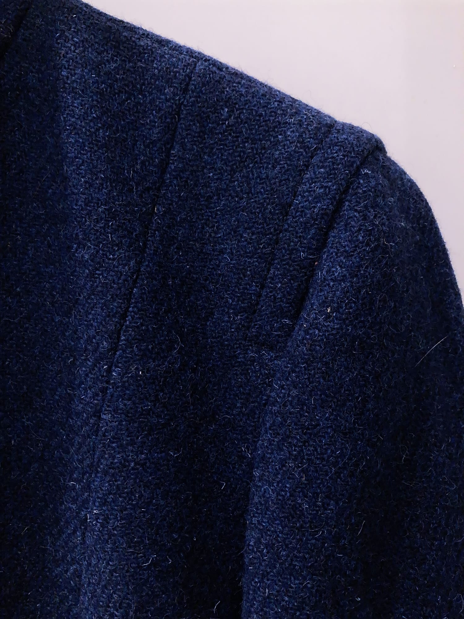 Dirk Bikkembergs 1990s blue wool tweed peak lapel short coat 