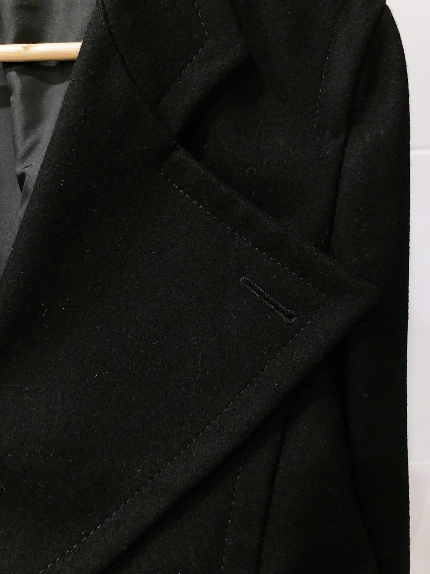 Dirk Bikkembergs 1990s black wool melton exaggerated lapel coat