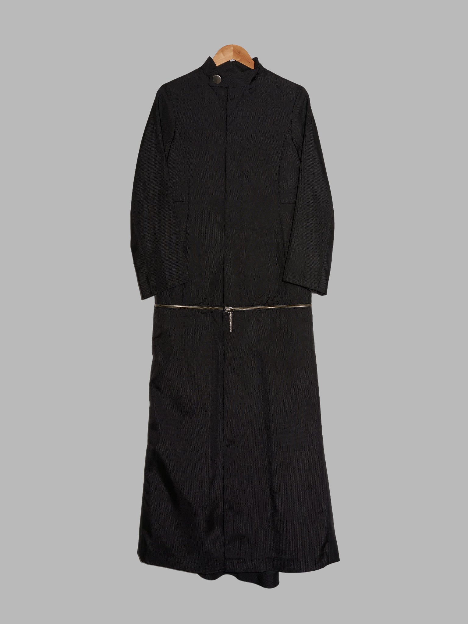 Dirk Bikkembergs winter 1996 black ballistic nylon three length coat - size 40