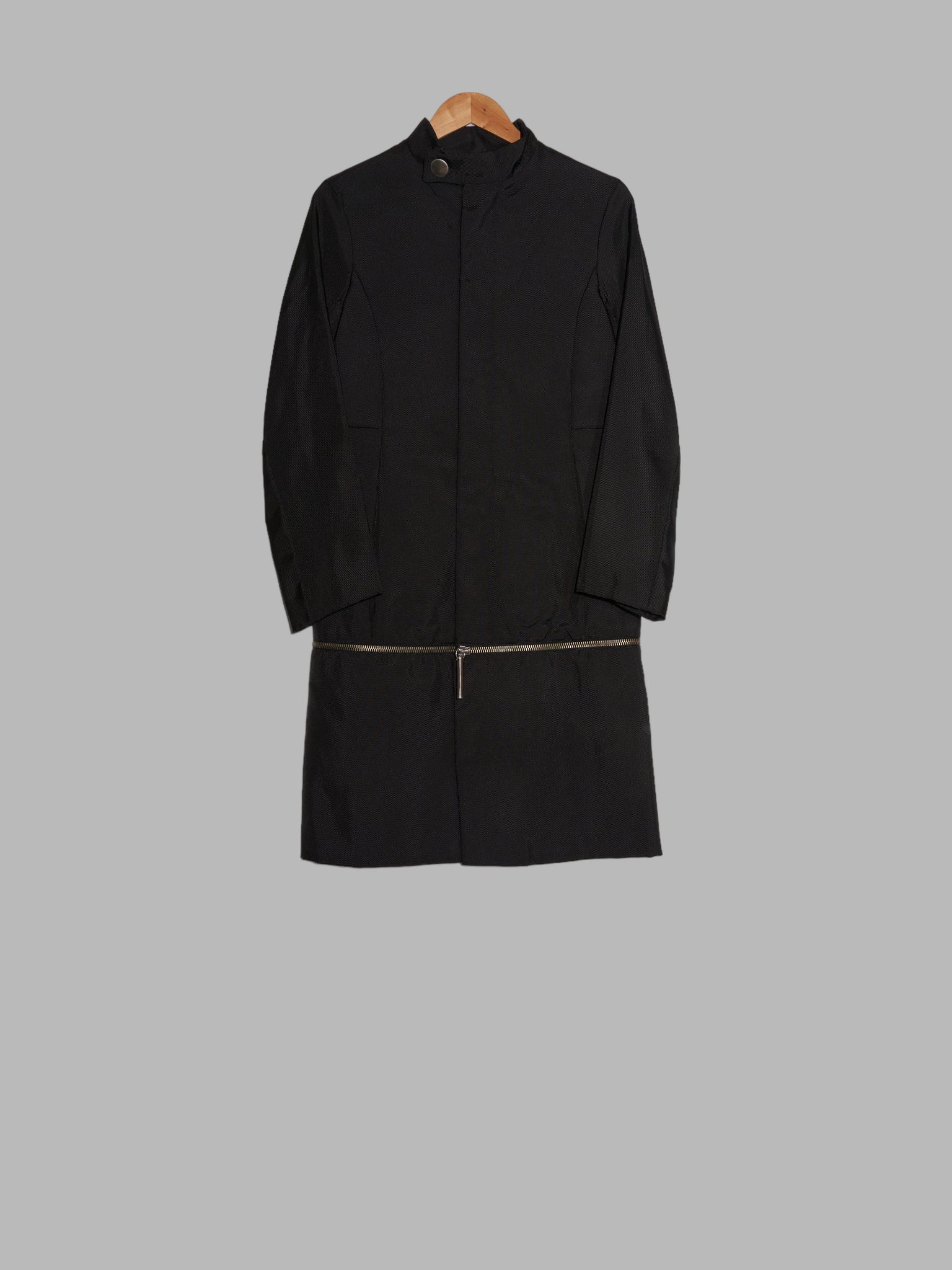 Dirk Bikkembergs winter 1996 black ballistic nylon three length coat - size 40
