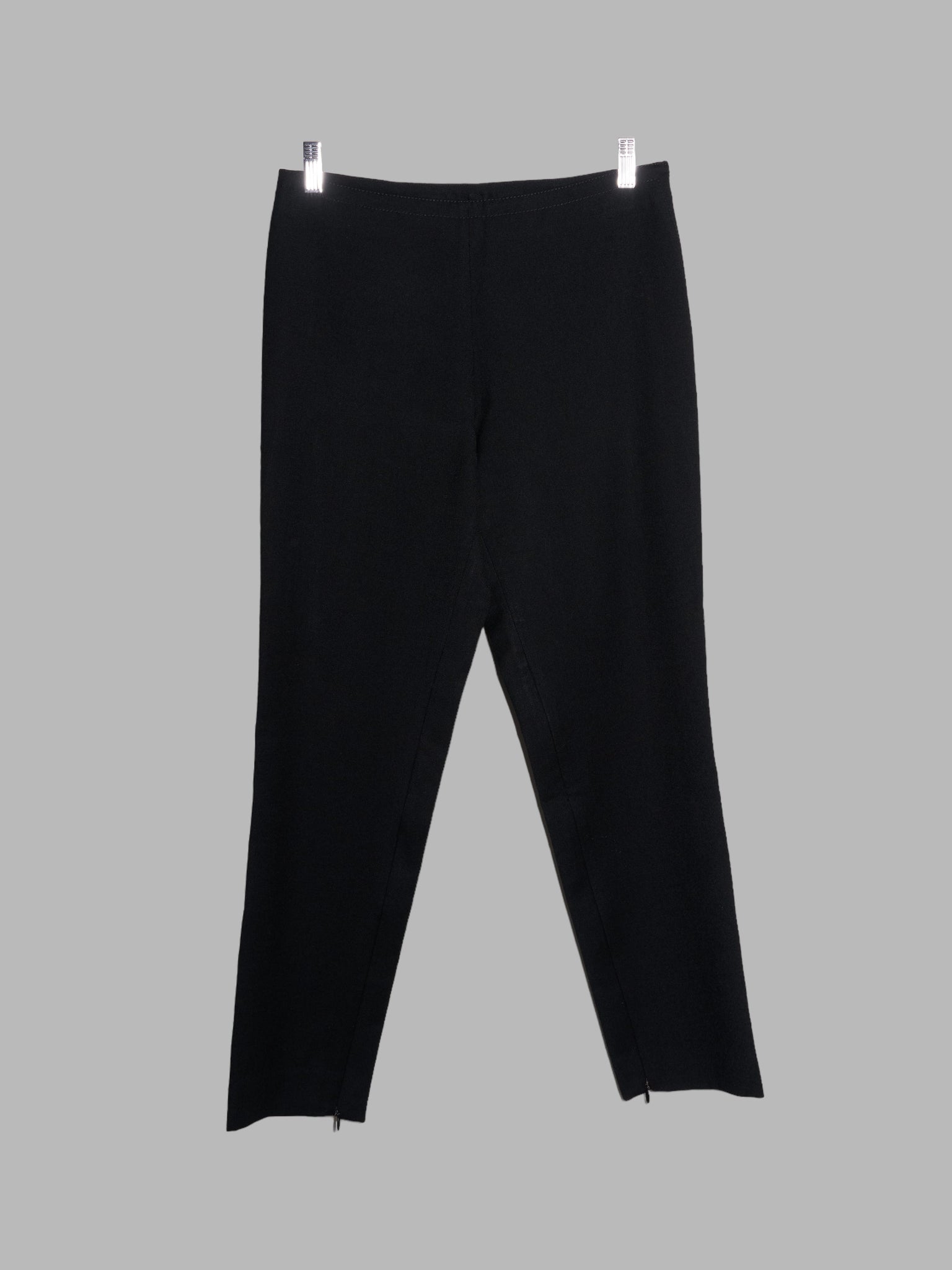 Dirk Bikkembergs 1990s 2000s black wool zipped cuff tapered trousers - size 42