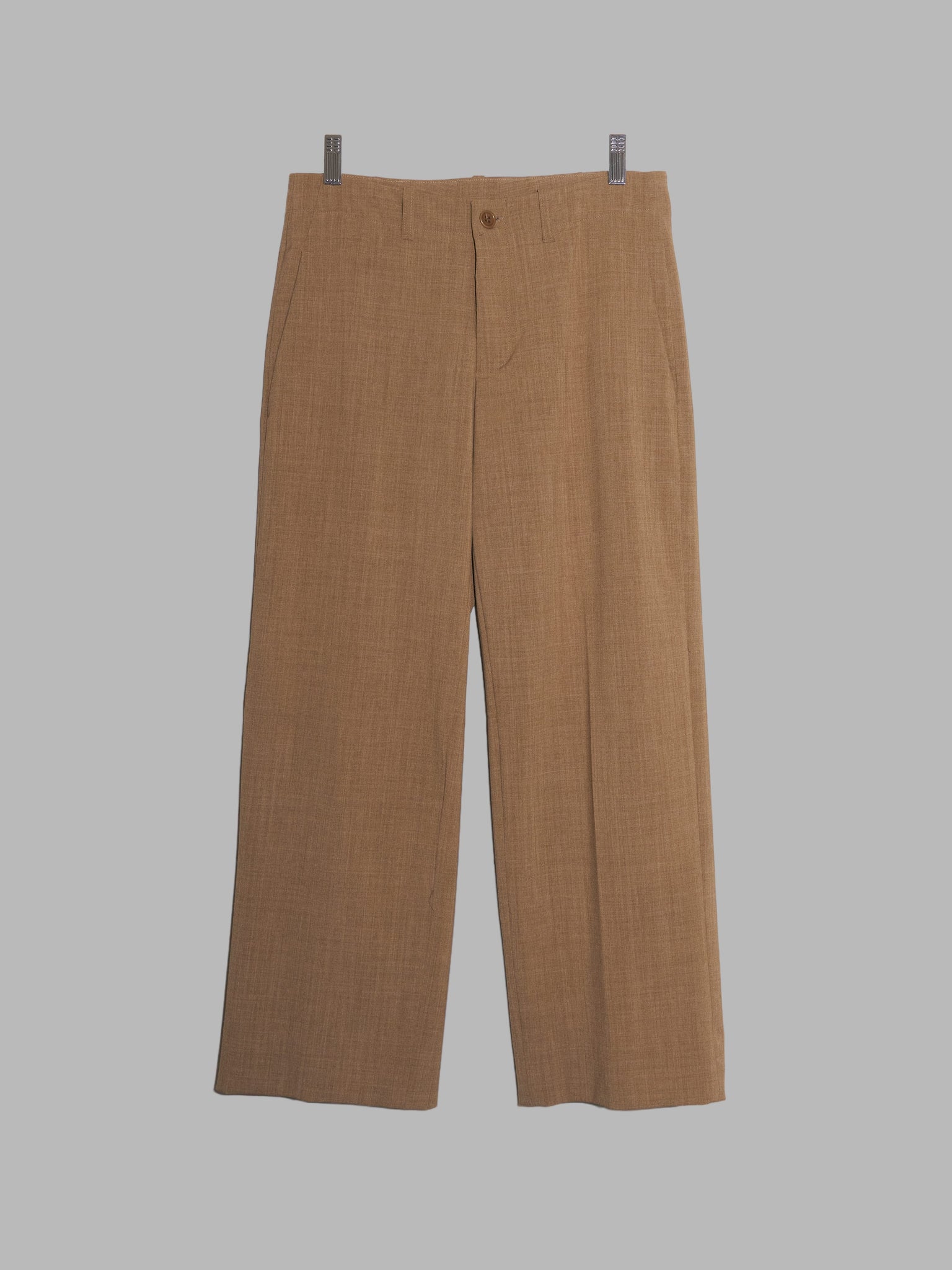 Dirk Bikkembergs 1990s 2000s light brown stretch wool trousers - size 40
