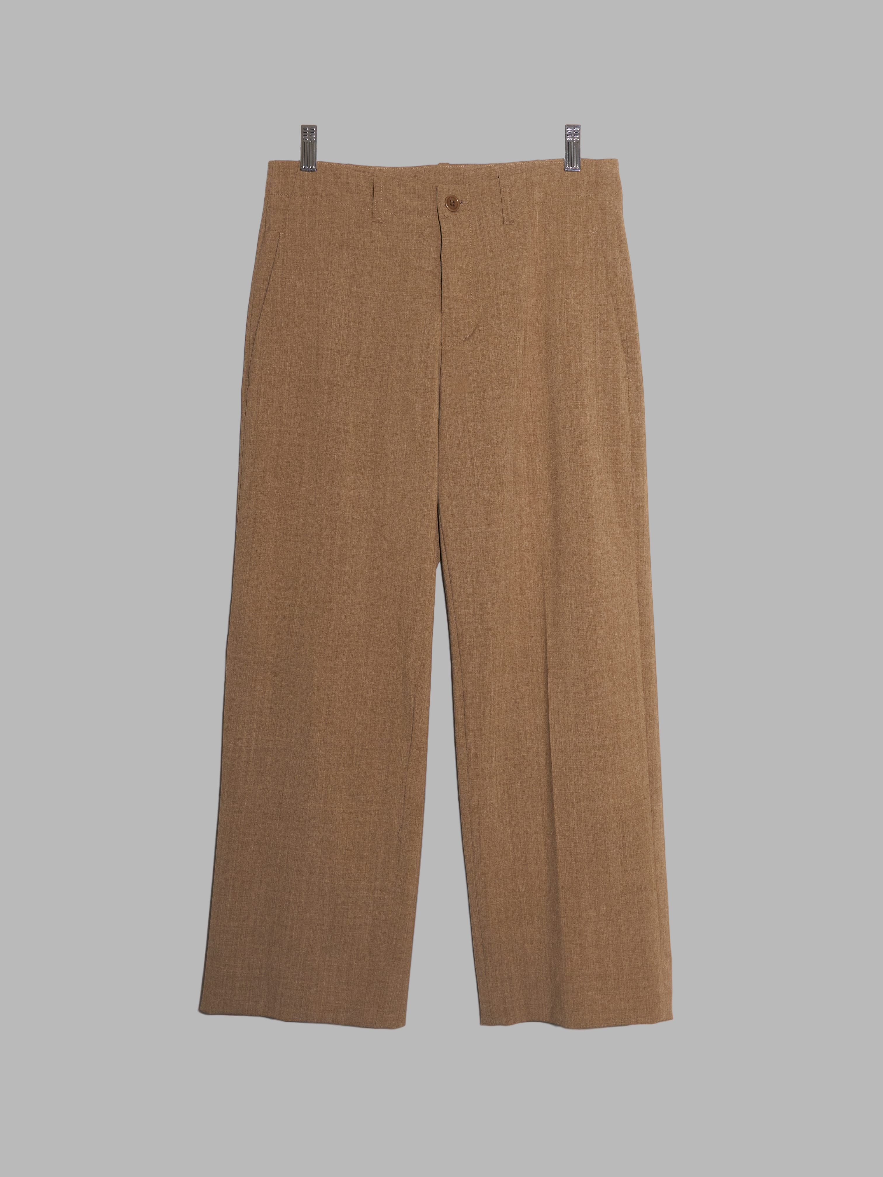 Dirk Bikkembergs 1990s 2000s light brown stretch wool trousers
