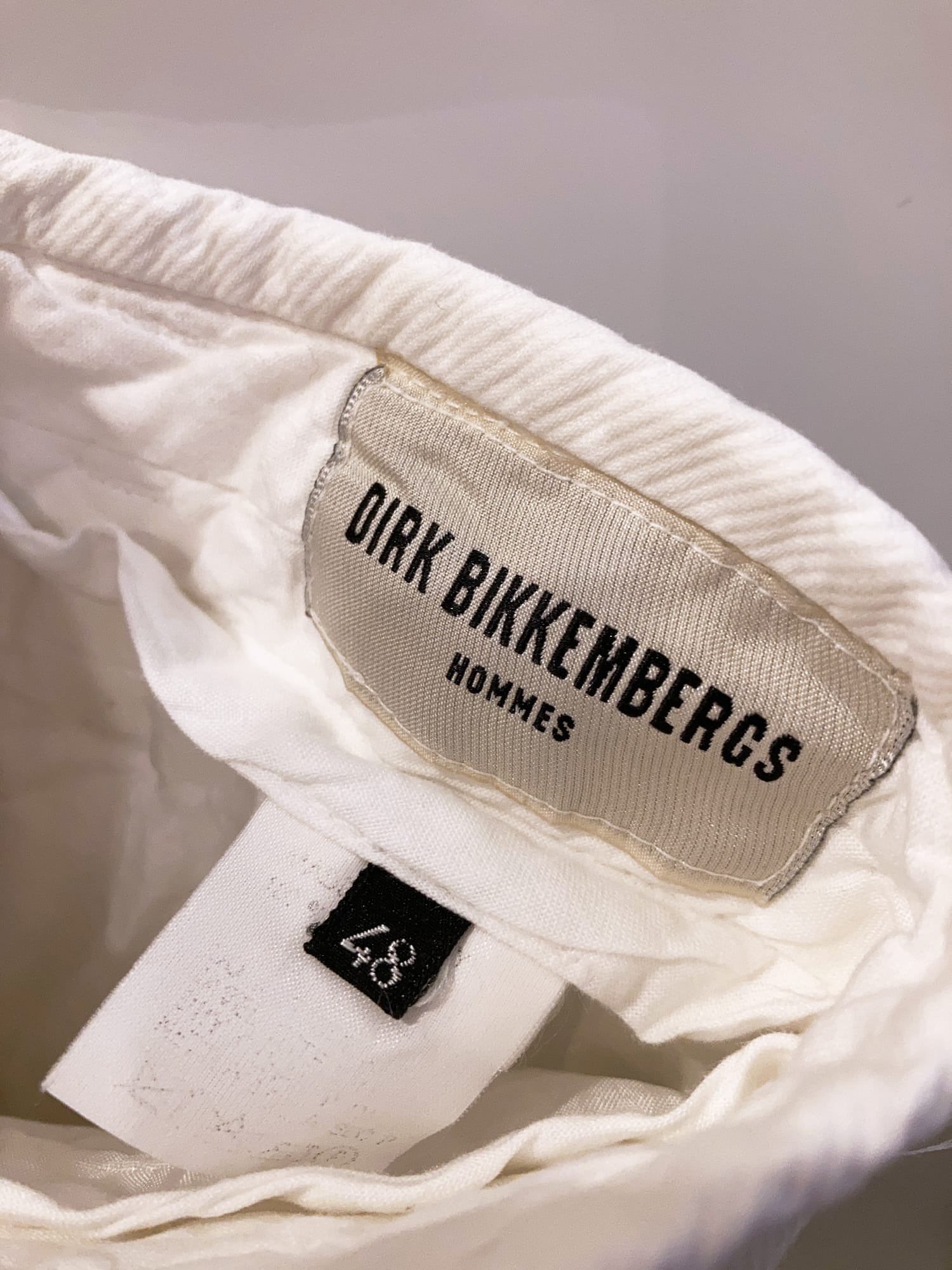 Dirk Bikkembergs Hommes spring 1997 white corduroy wide leg trousers - size 48