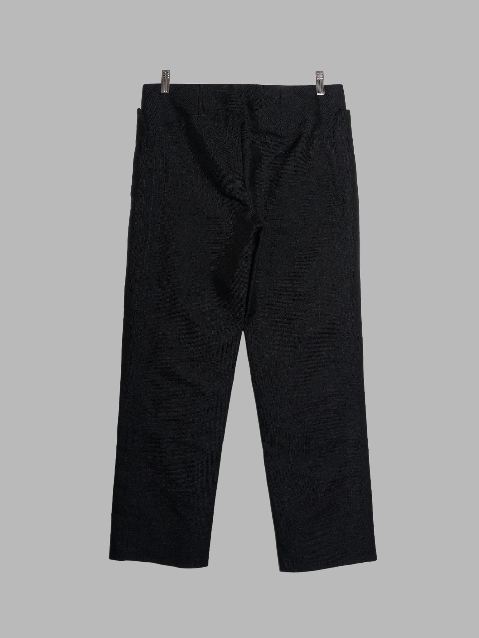 Dirk Bikkembergs 1990s 2000s black polyester canvas tapered trousers