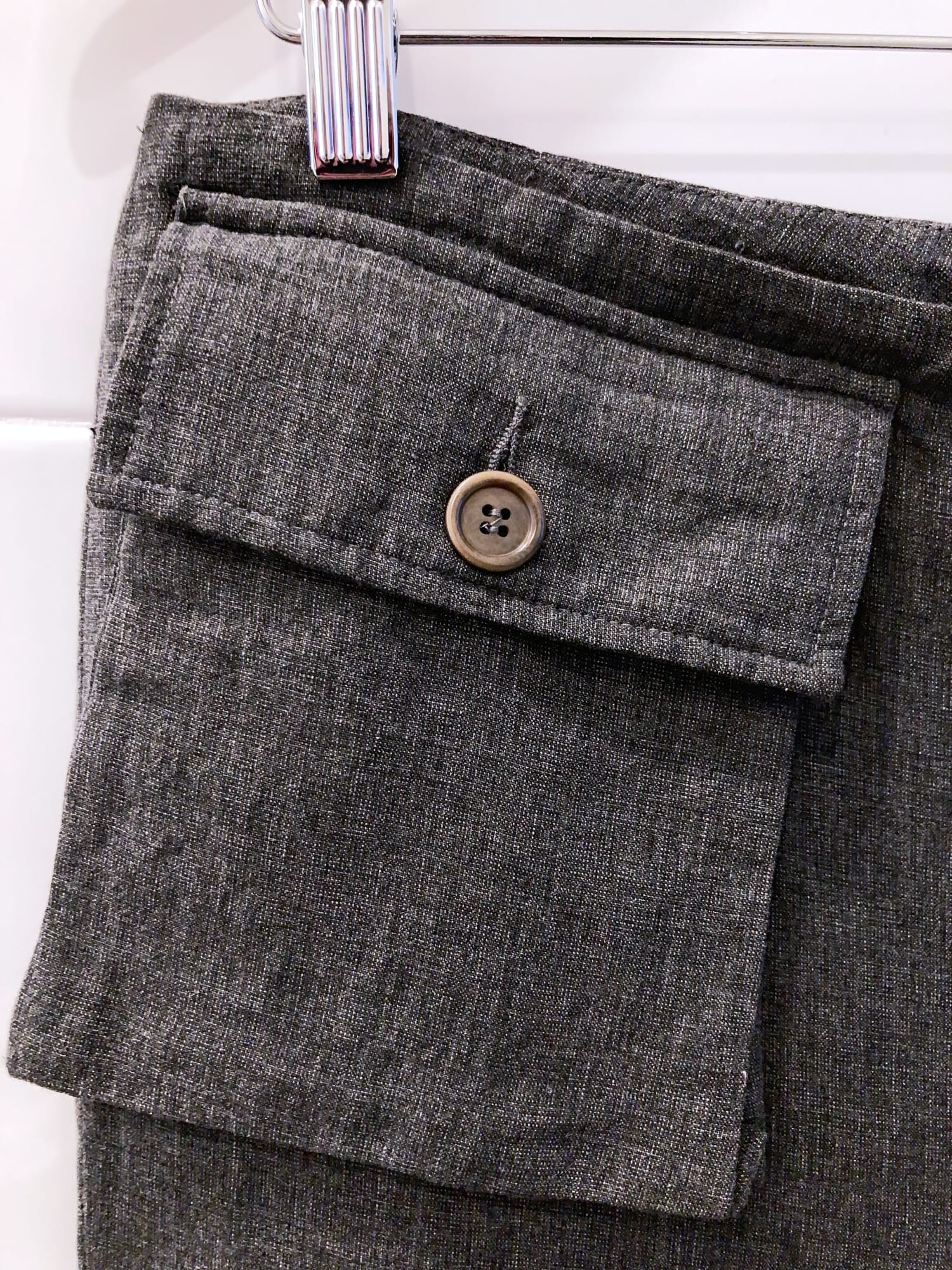 Dirk Bikkembergs Hommes 1990s grey linen detachable front pocket trousers