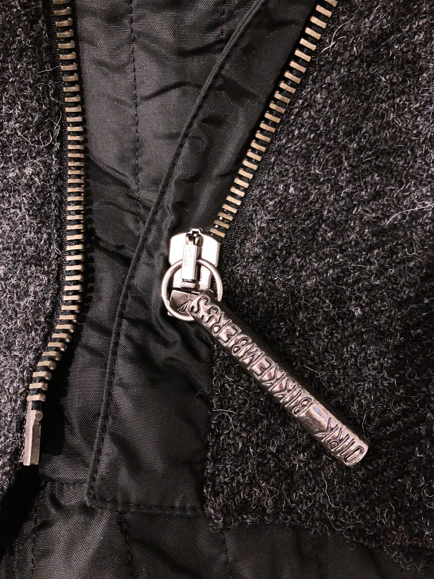 Dirk Bikkembergs Hommes 1990s charcoal wool plaid quilted side zip