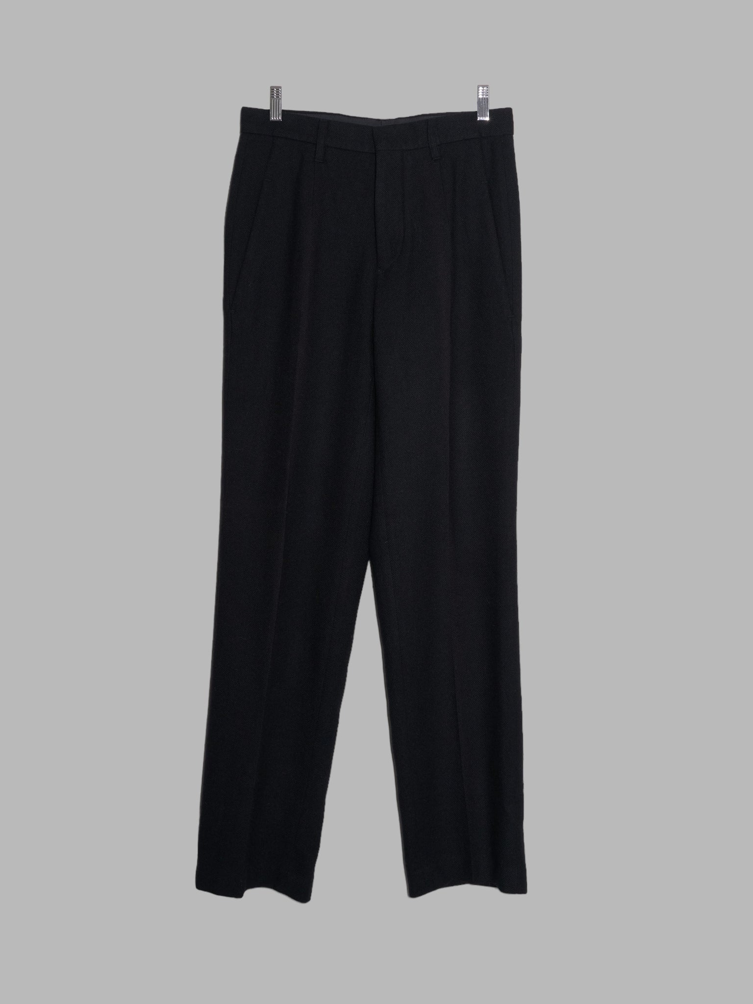 Dirk Bikkembergs 1990s 2000s black wool cashmere pleated trousers