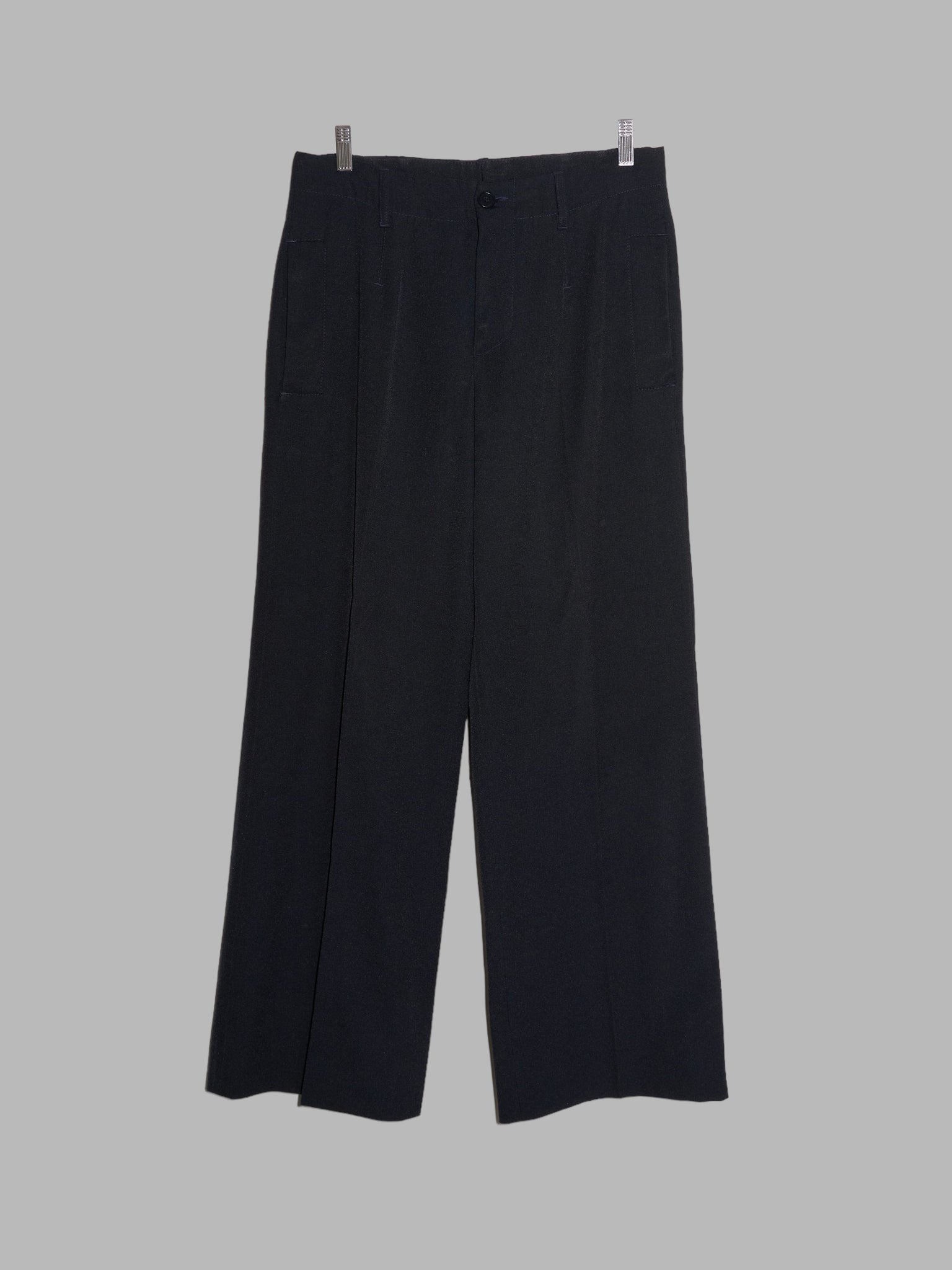 Dirk Bikkembergs black poly-cotton trousers with back cargo pocket - M S
