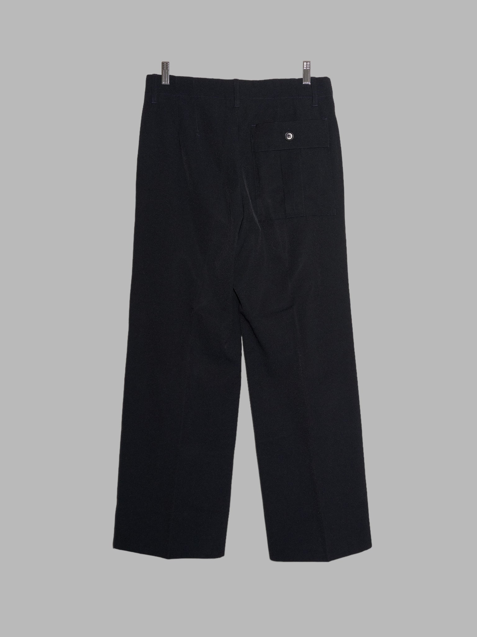 Dirk Bikkembergs black poly-cotton trousers with back cargo pocket - M S