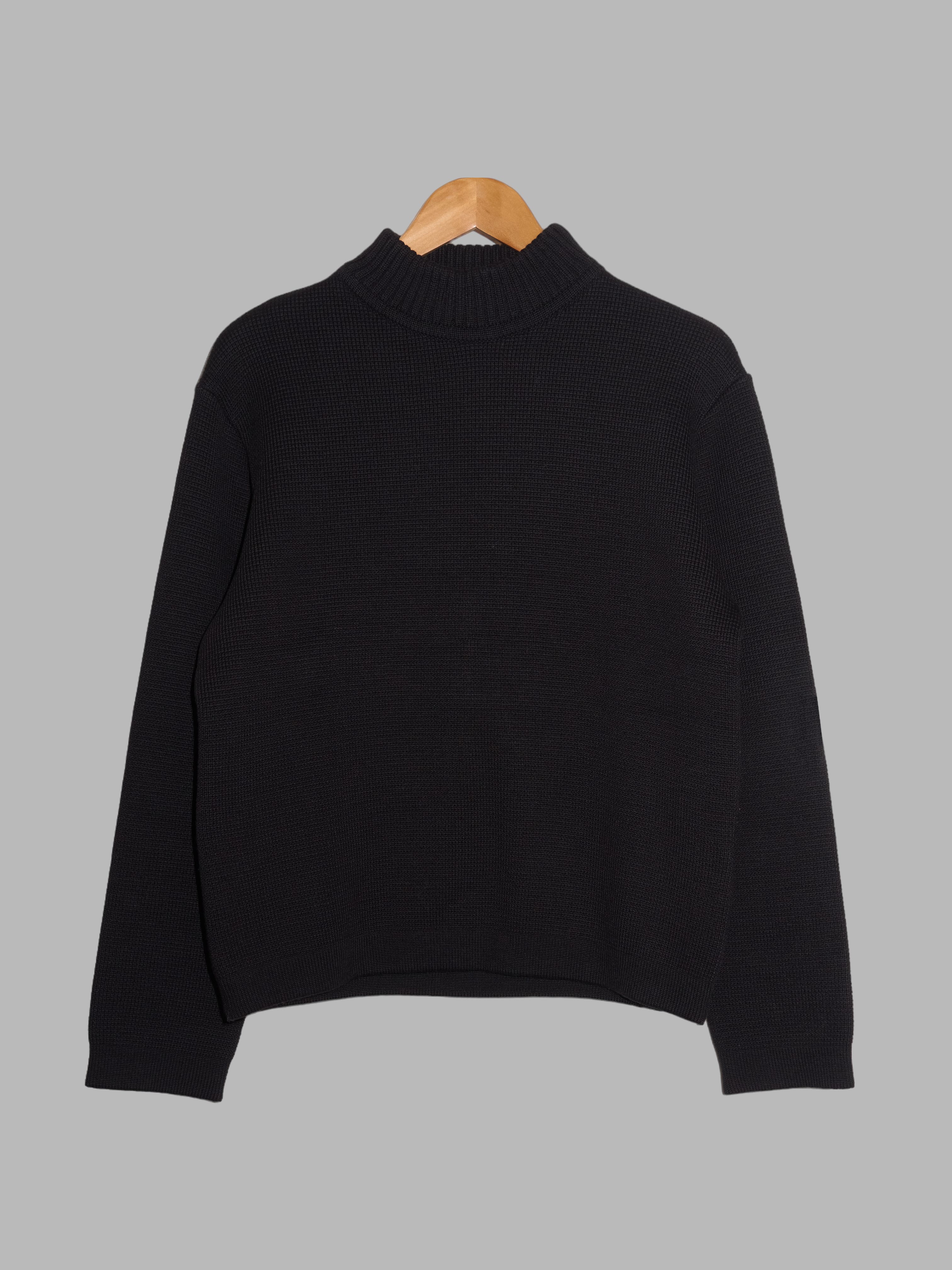 Dirk Bikkembergs 1990s 2000s black wool back pocket mock neck 