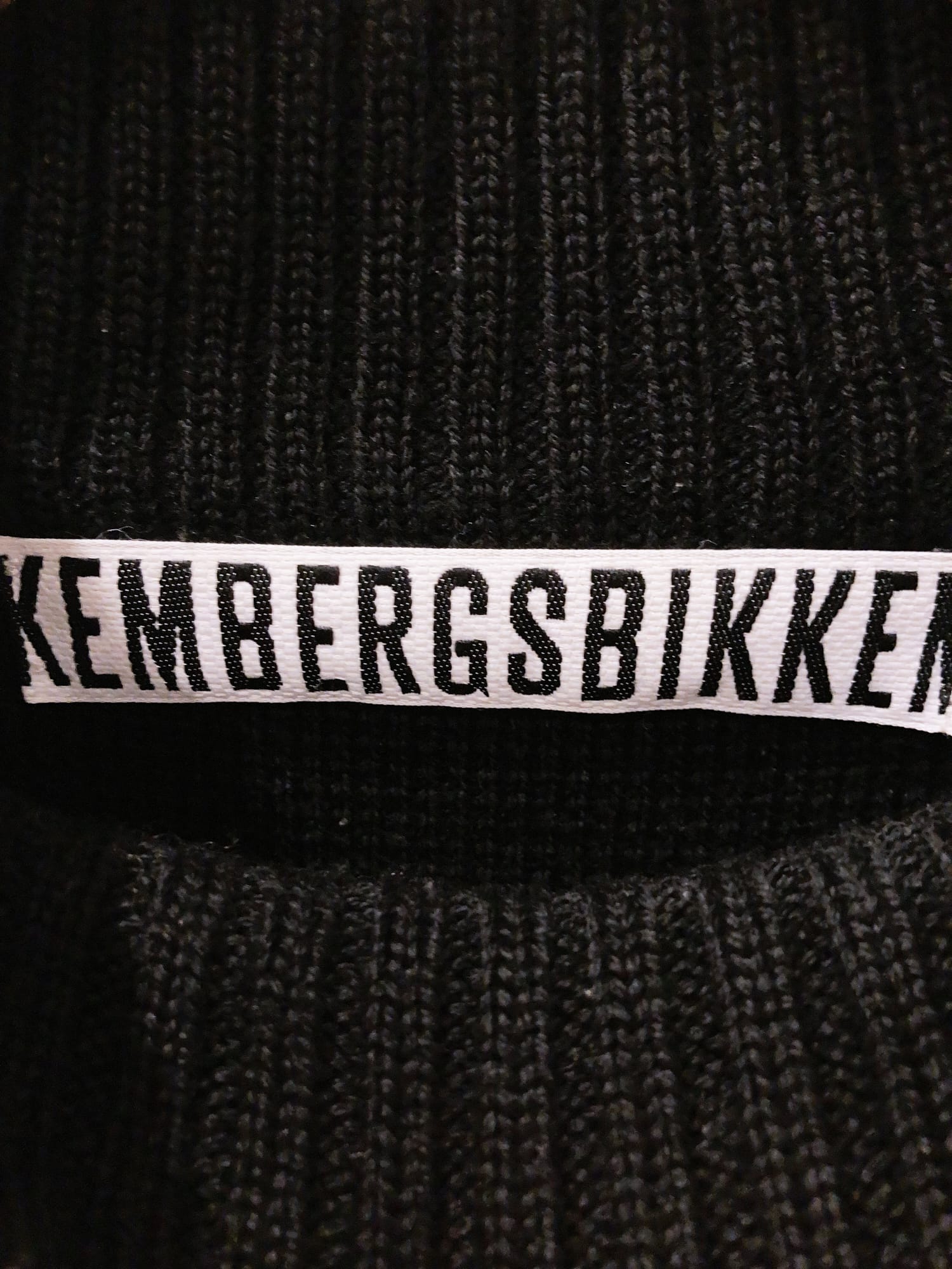 Dirk Bikkembergs 1990s 2000s black wool back pocket mock neck jumper - S
