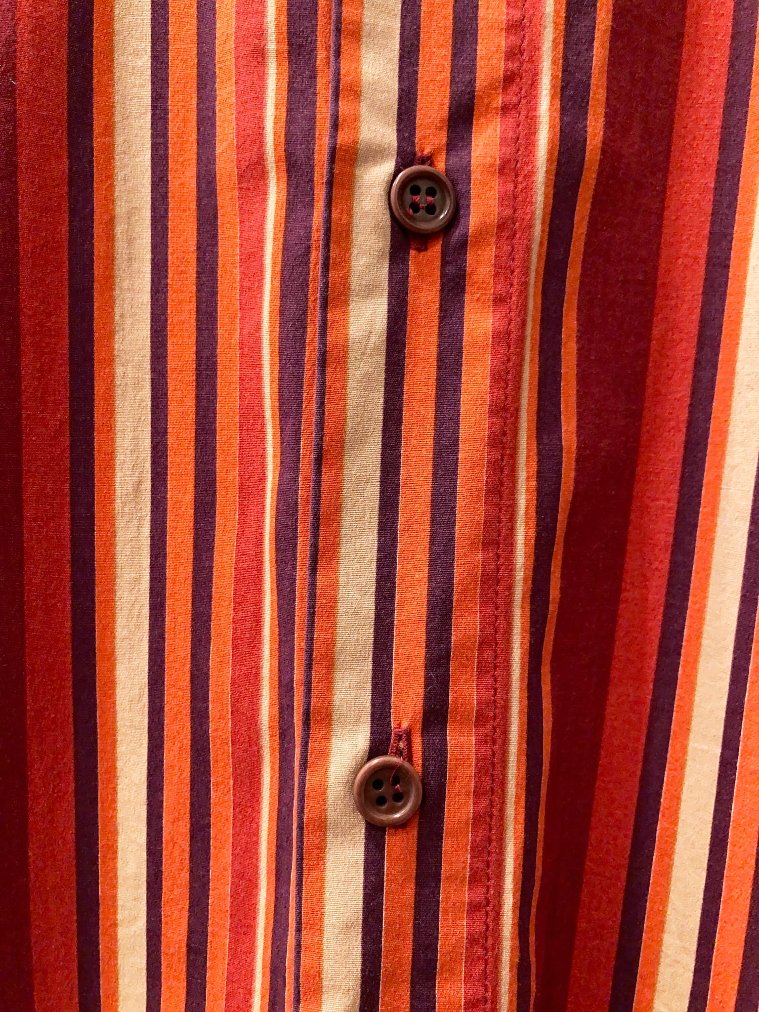 Dirk Bikkembergs red and orange cotton striped short sleeve shirt