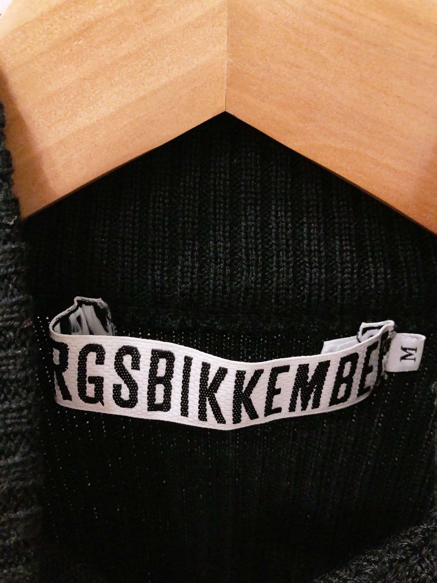 Dirk Bikkembergs black wool-acrylic logo patch rib knit vest