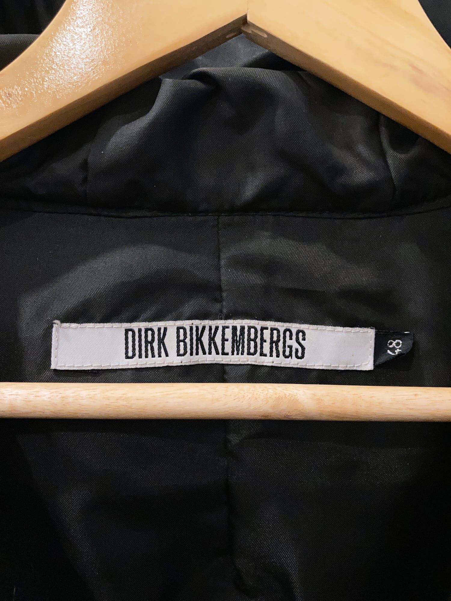 Dirk Bikkembergs 1990s 2000s black wool melton hooded parka - size 48