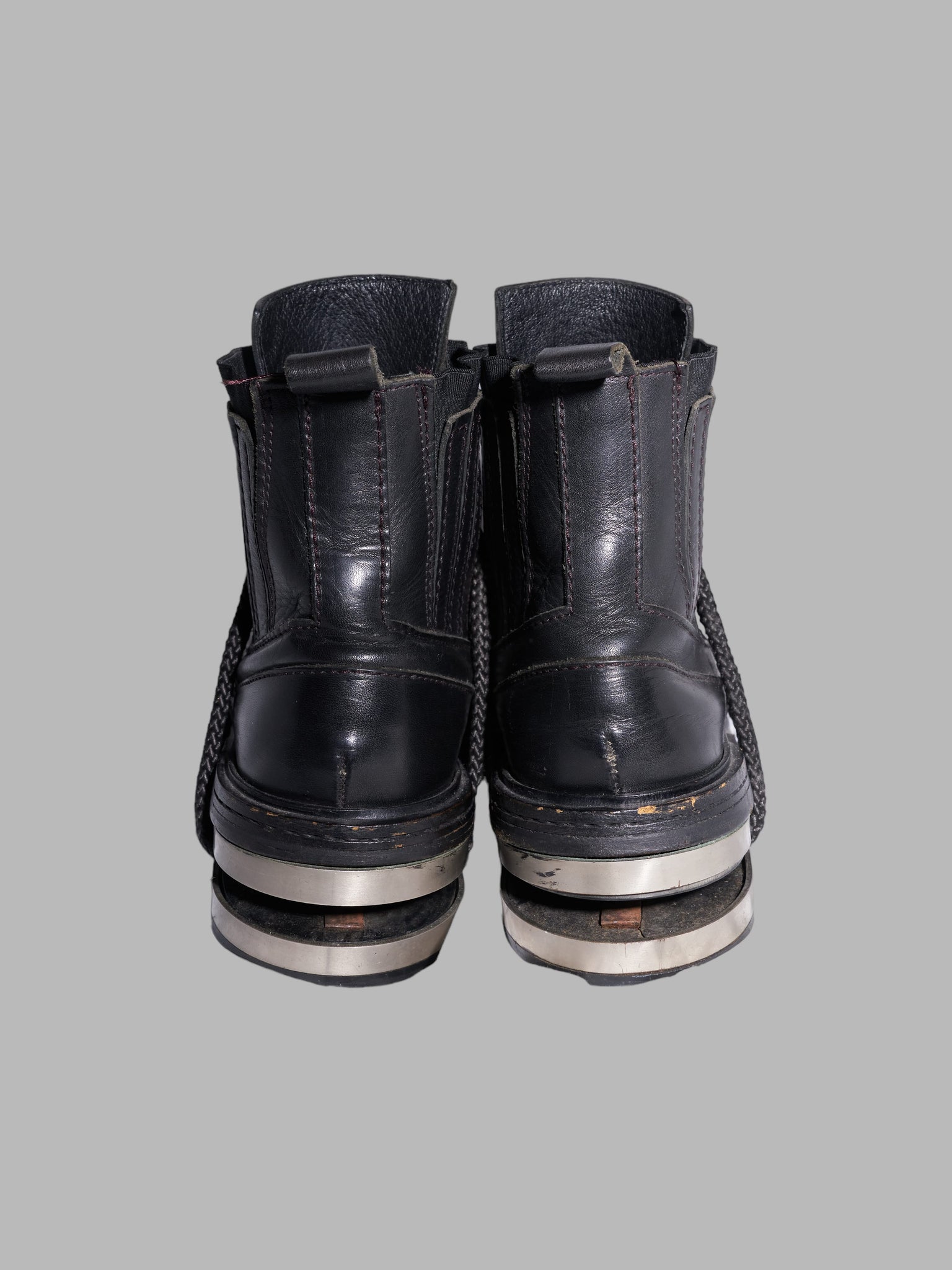 Dirk Bikkembergs 1990s black leather steel heel mountaineering boots - EU 41