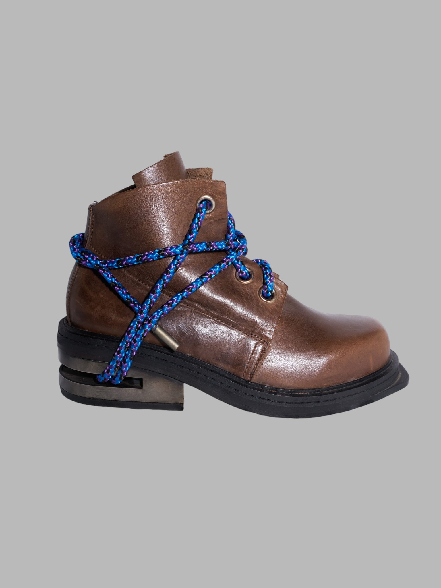 Dirk Bikkembergs 1990s brown leather steel heel mountaineering boots - EU 39