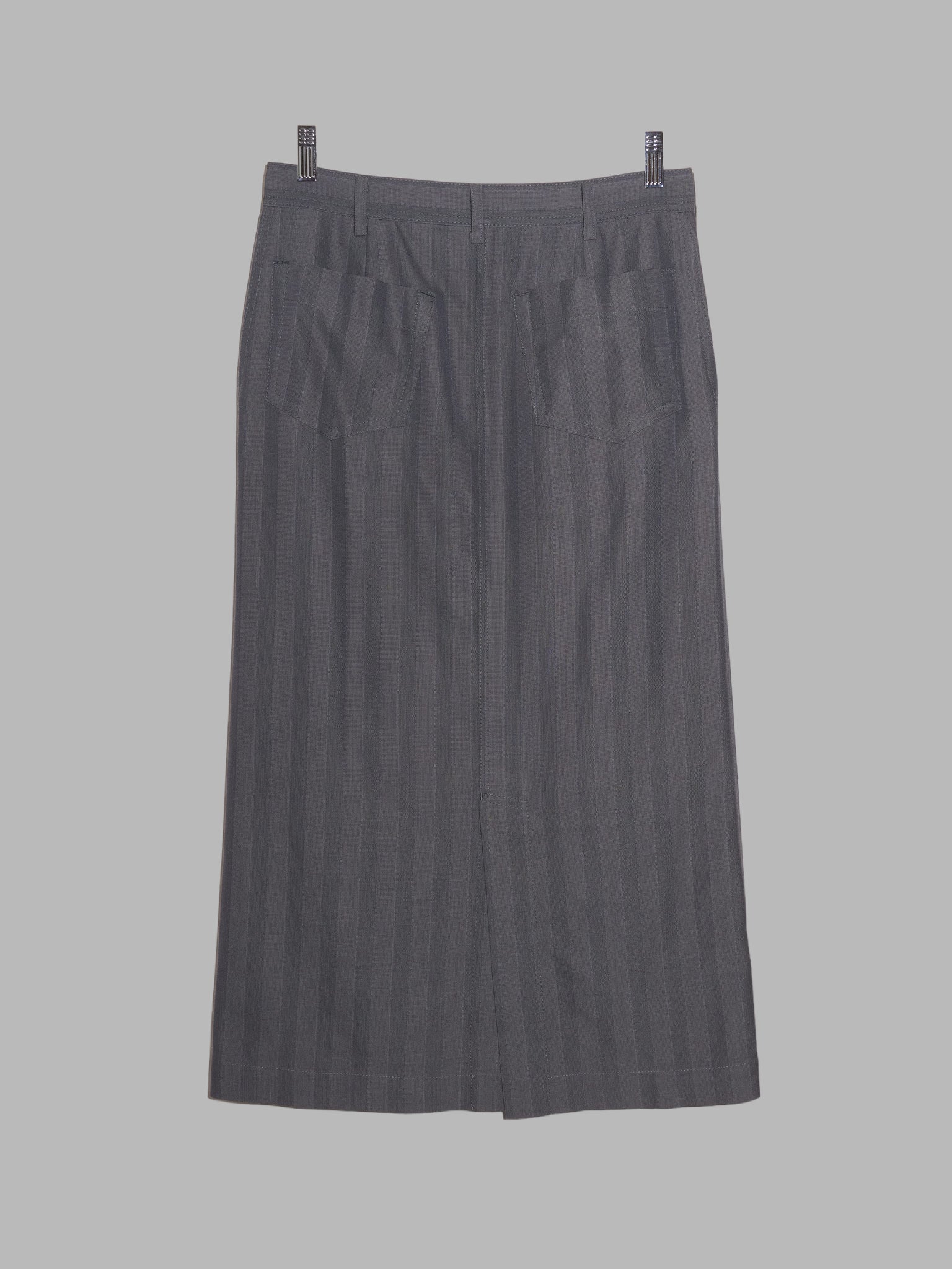 Tricot Comme des Garcons 1994 long grey striped wool skirt - M