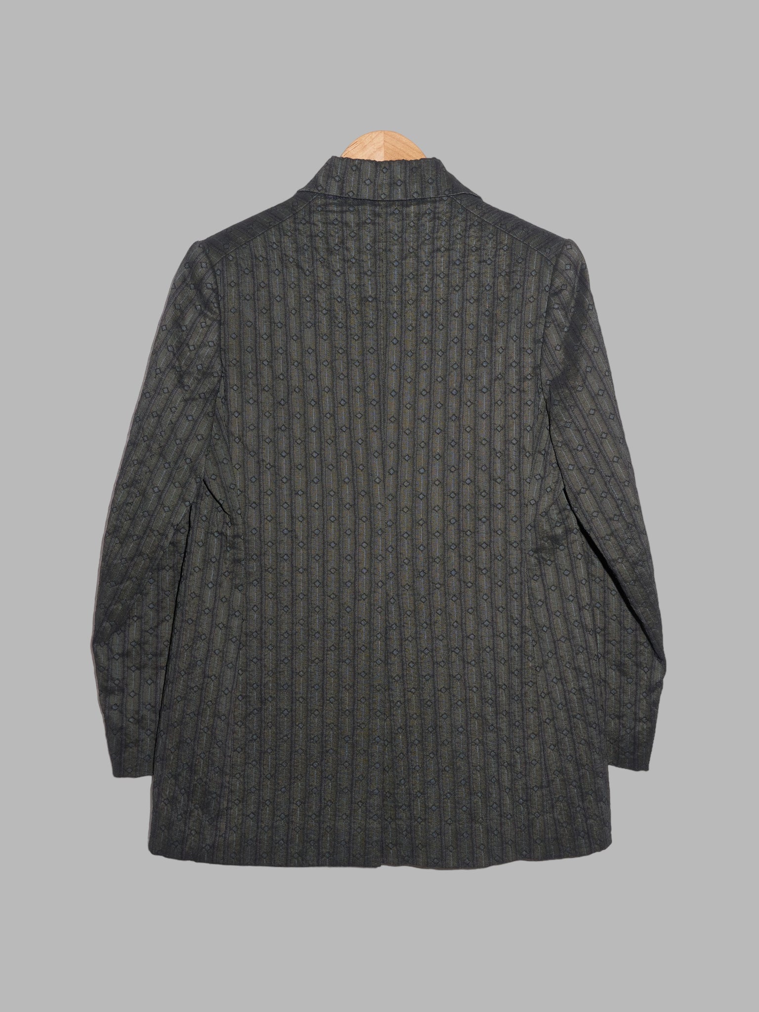 Callaghan Romeo Gigli 1980s stripe and diamond patterned wool blazer