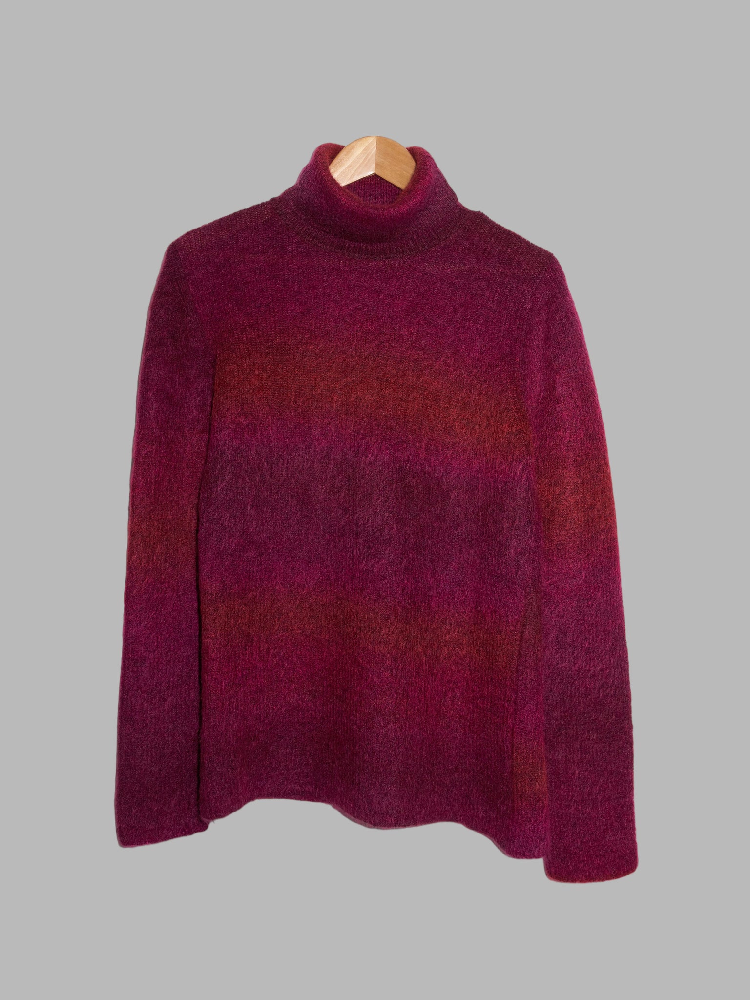 Patrick Cox Wannabe purple red mohair-y wool turtleneck jumper