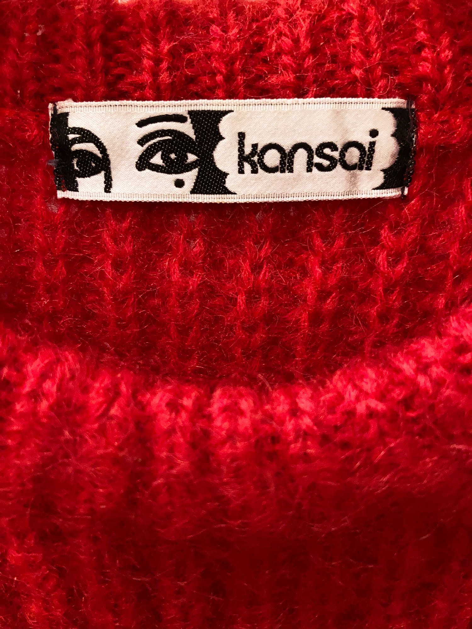 Kansai Yamamoto 1980s brown and red striped wool rib knit Kansai Yamamoto 1980s brown and red striped wool rib knit