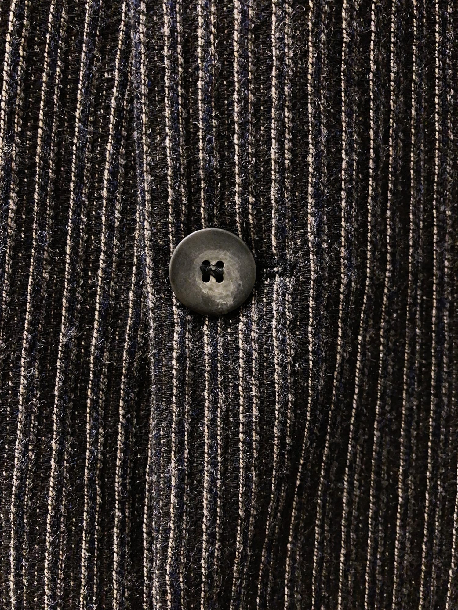 Maurizio Bonas 1990s dark grey striped wool cotton three button blazer - size 46
