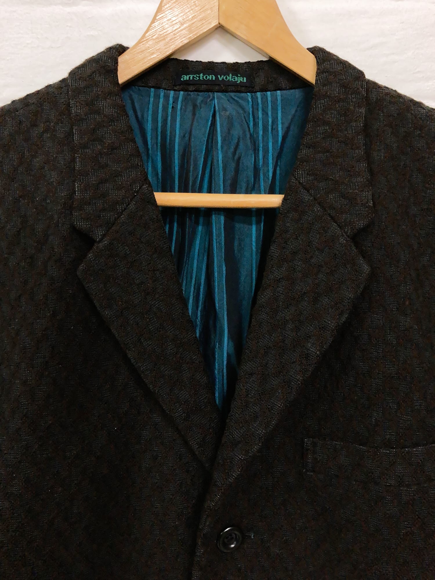 Arrston Volaju Kohshin Satoh 1980s brown 3D texture our button 