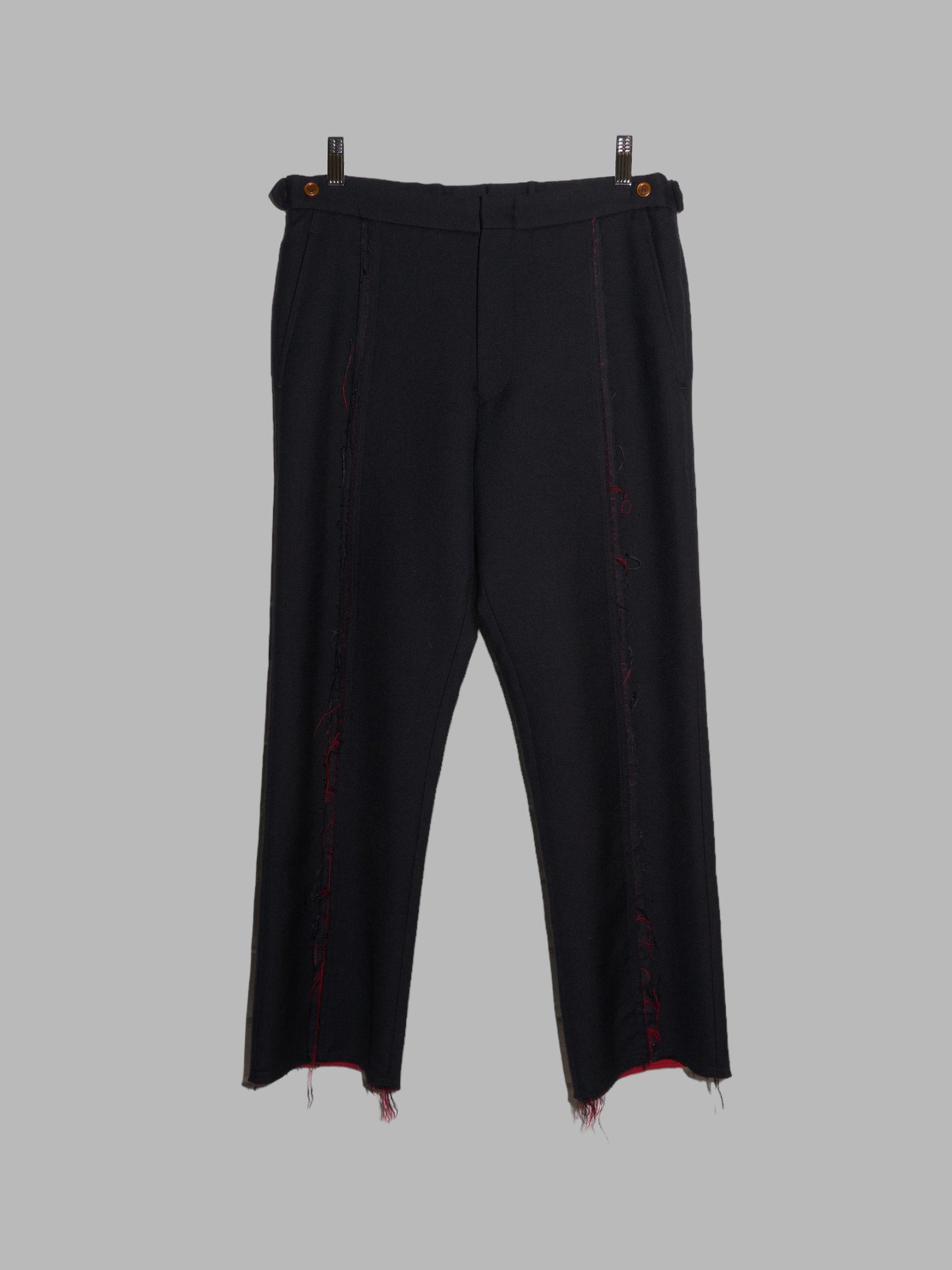 Comme des Garcons Homme Plus winter 2002 black wool raw edge cropped trousers