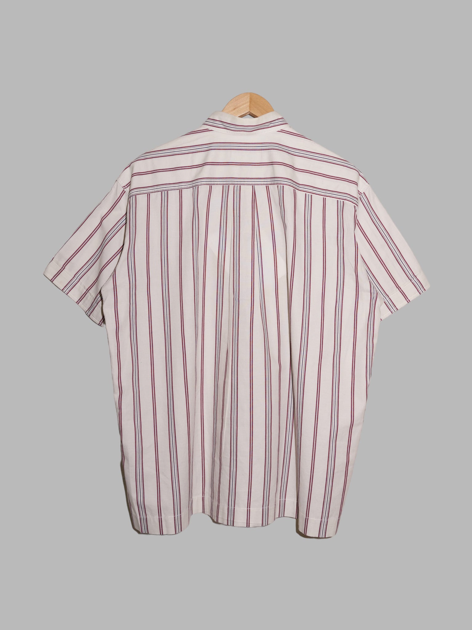Nigel Cabourn 1990s white cotton striped short sleeve shirt