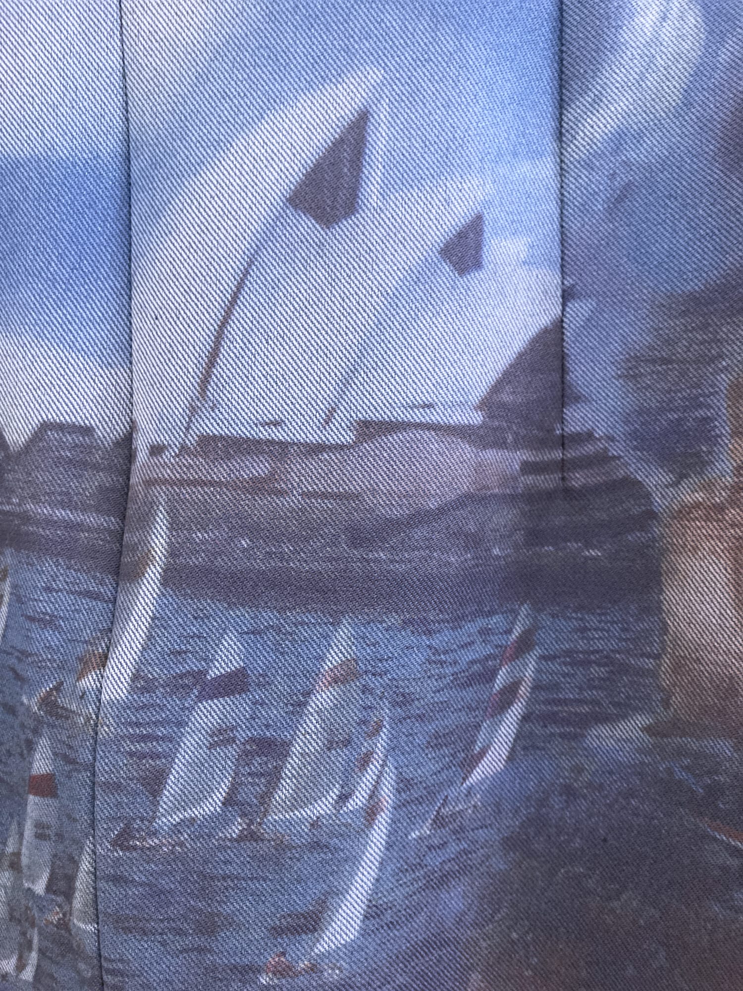 Mariella Burani blue stretch cotton sydney harbour print knee length skirt