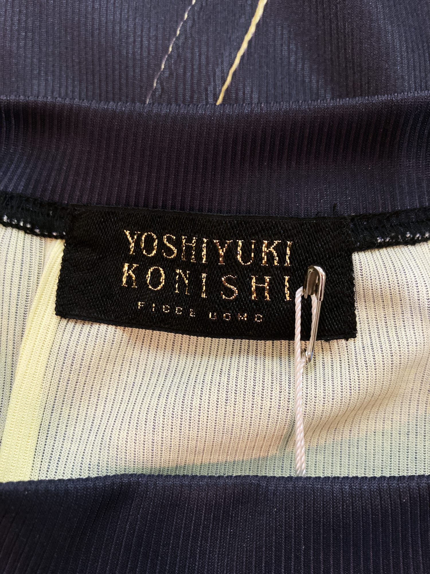 Yoshiyuki Konishi Ficce Uomo 90s black polyester shibori-dyed t