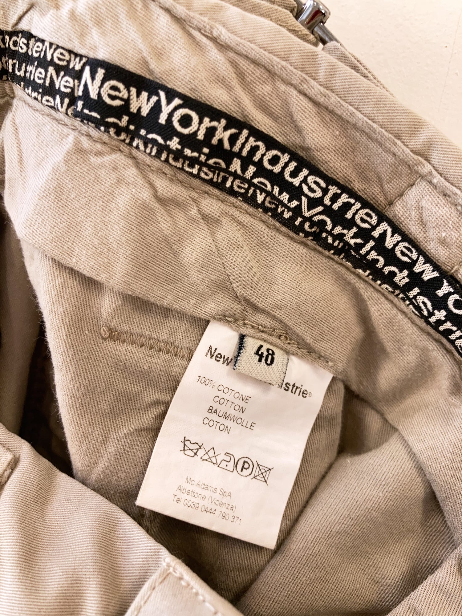 New York Industrie by Kostas Murkudis beige cotton cargo pants