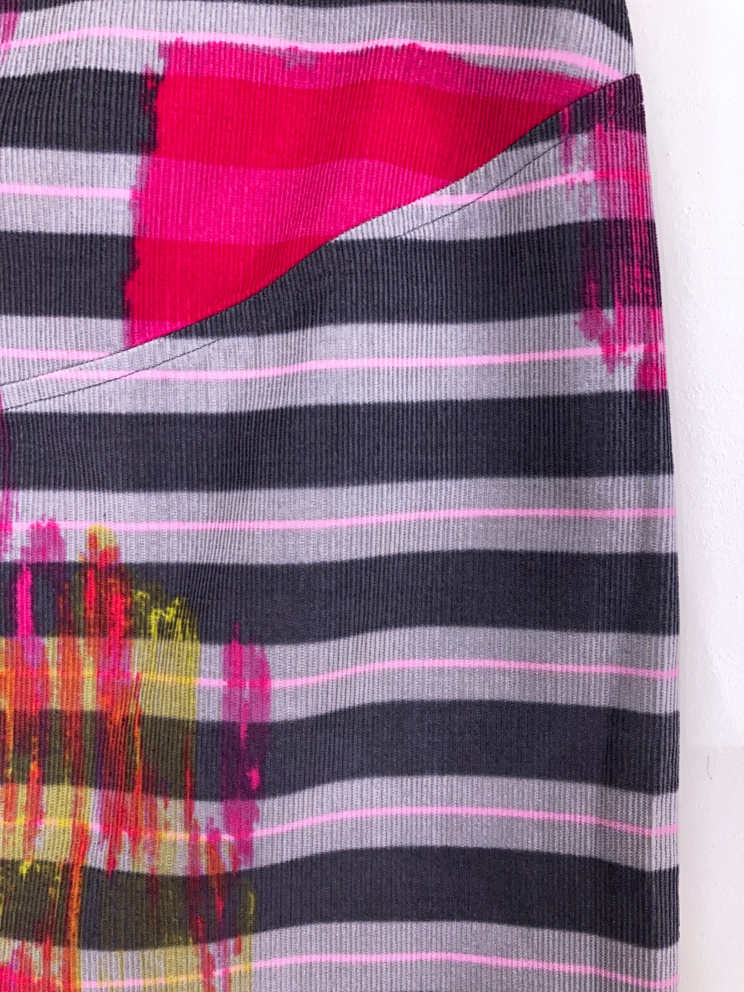 Bazar Christian Lacroix multicolour striped corduroy paint splatter skirt