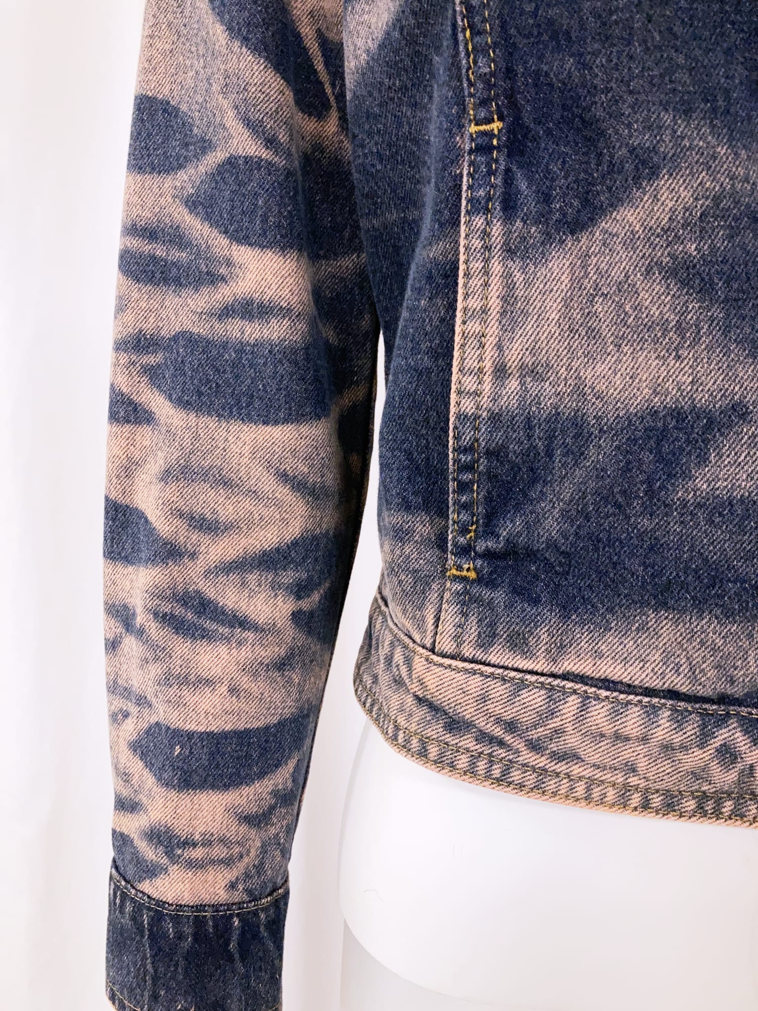 Fendi Jeans 1990s pink and blue cotton shibori tie dye denim 