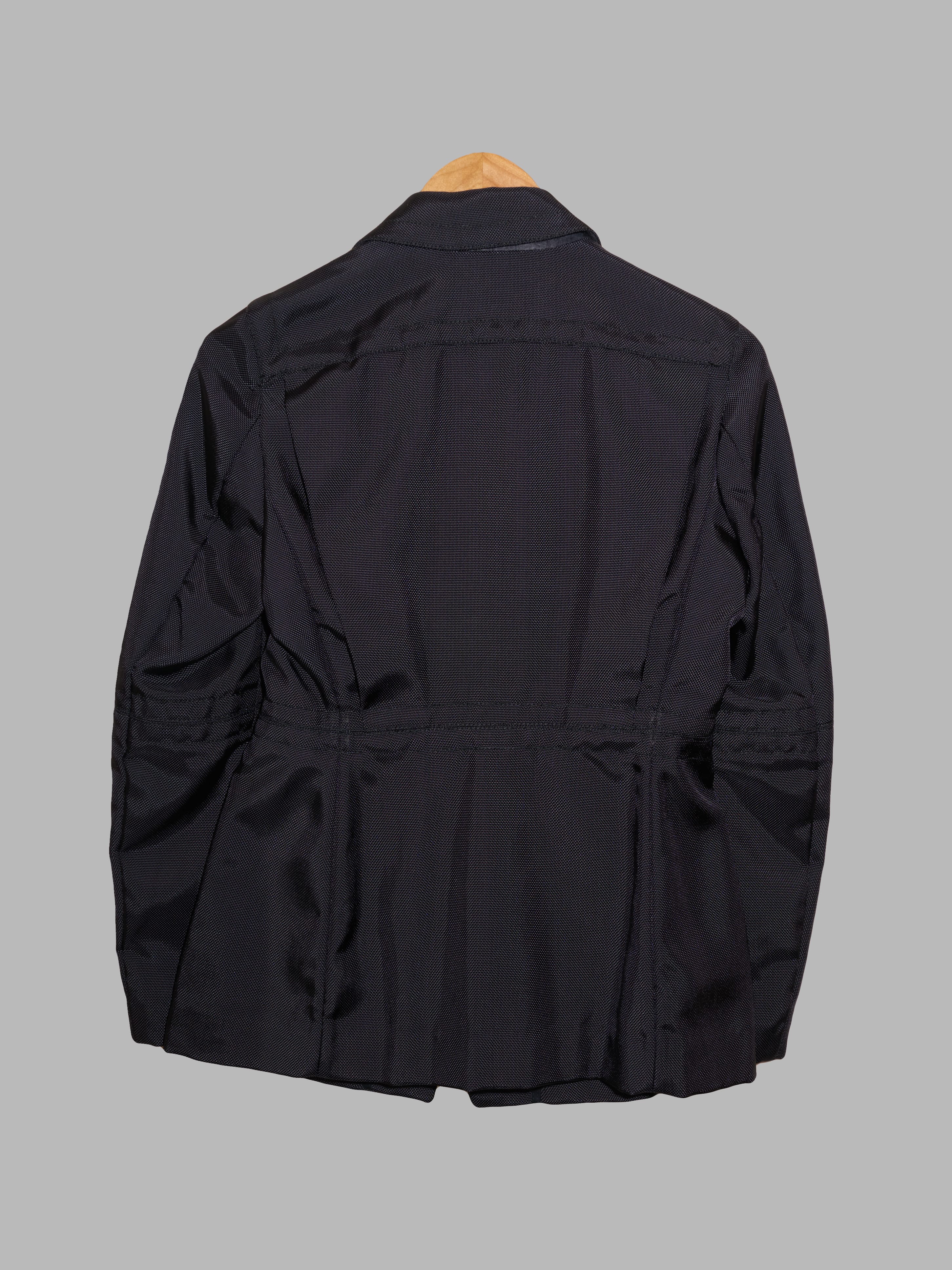 Dirk Bikkembergs 1990s black ballistic nylon three button blazer 