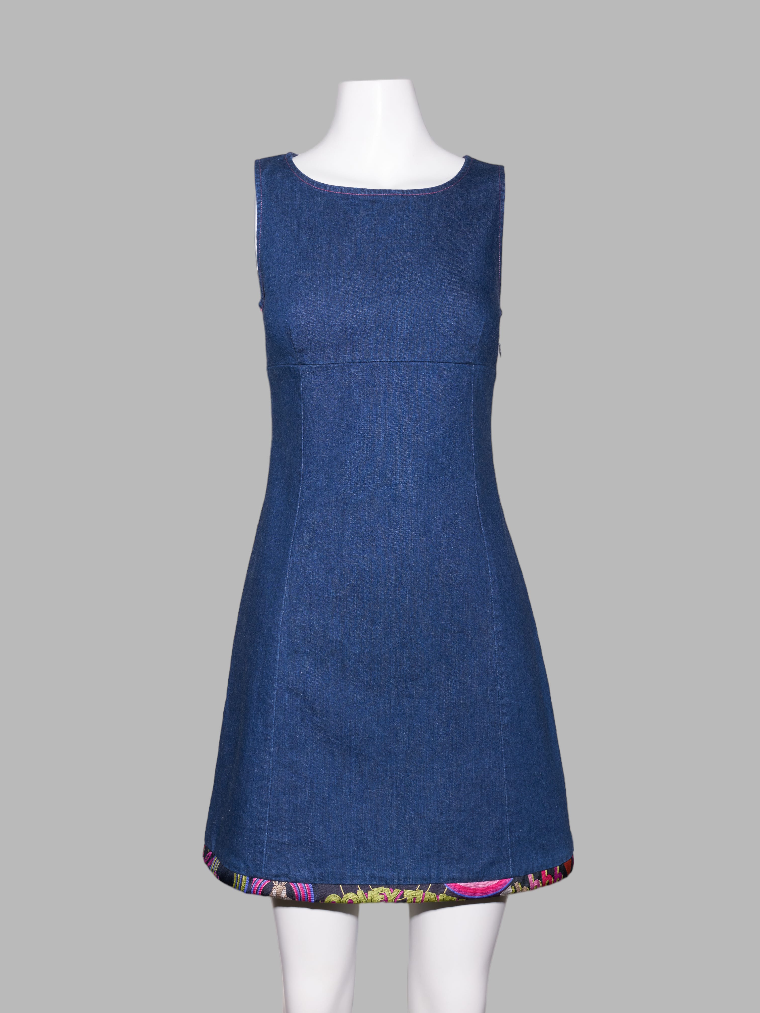Iceberg History 2000 indigo denim mini dress with looney tunes trim Filter store Iceberg History 2000 indigo denim mini dress with looney tunes trim Filter store