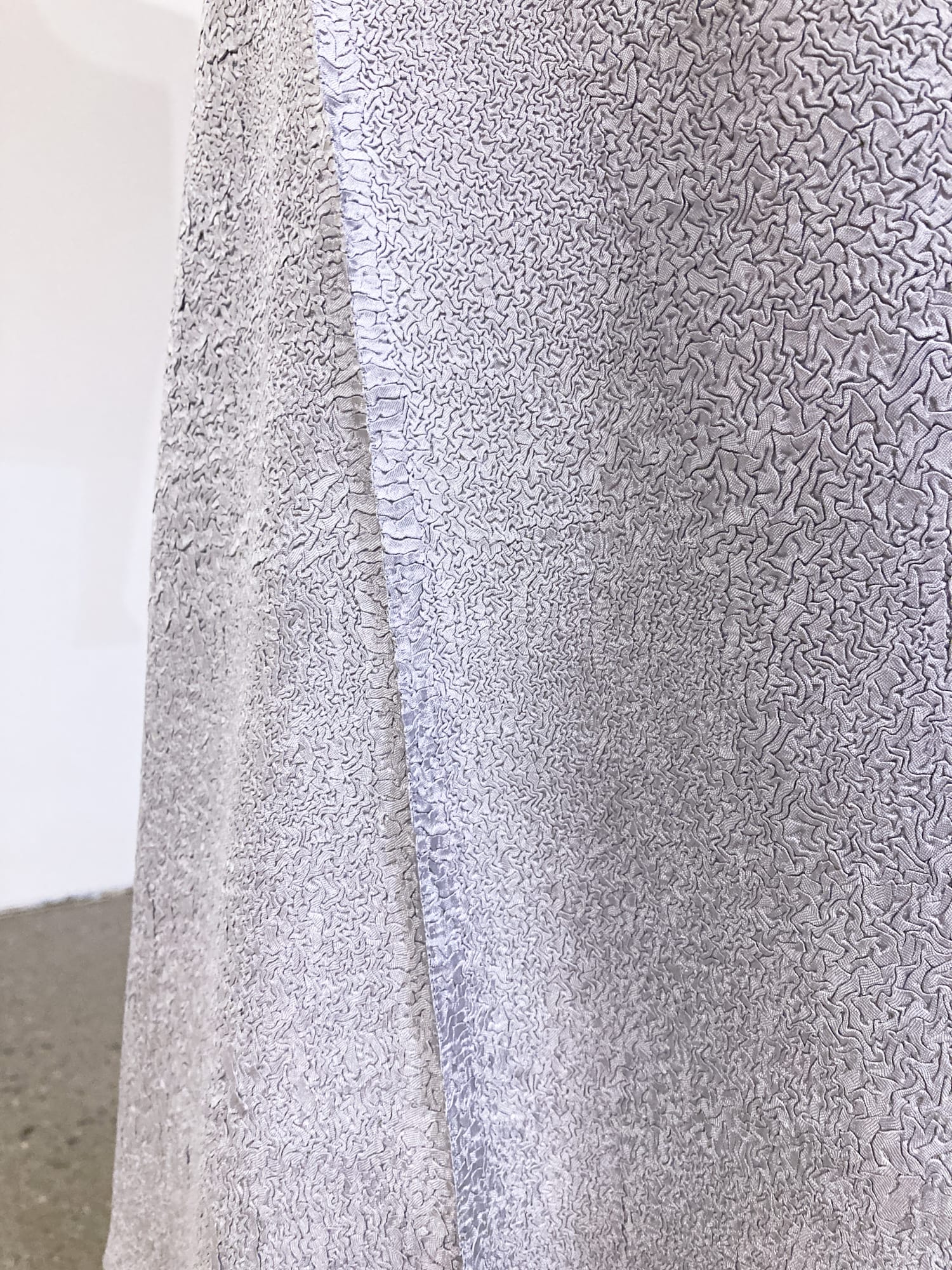 Wrinqle Inoue Pleats grey wrinkled polyester asymmetrical maxi skirt