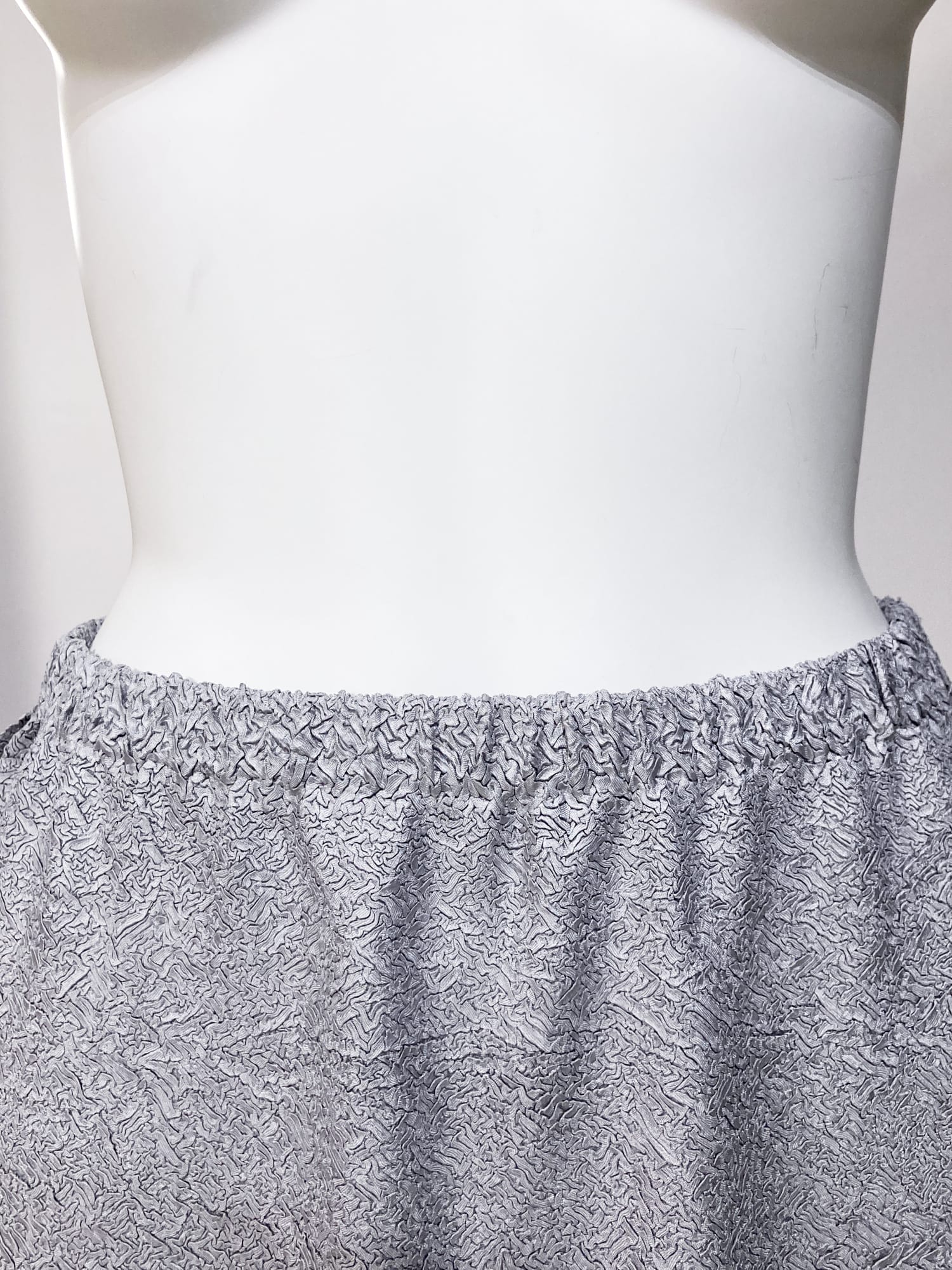 Wrinqle Inoue Pleats grey wrinkled polyester asymmetrical maxi skirt
