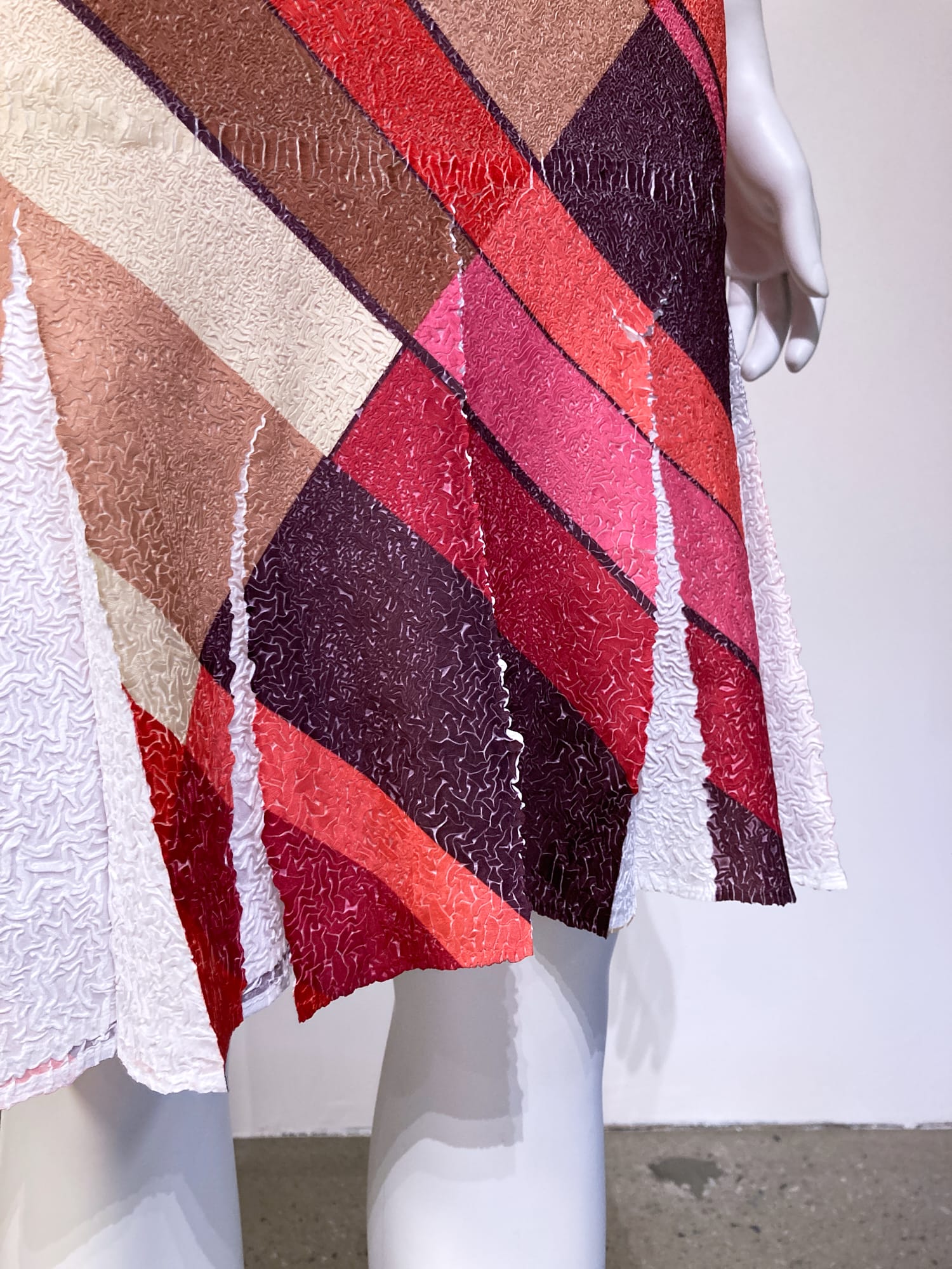 Wrinqle Inoue Pleats multicolour rectangle pattern wrinkled poly dress