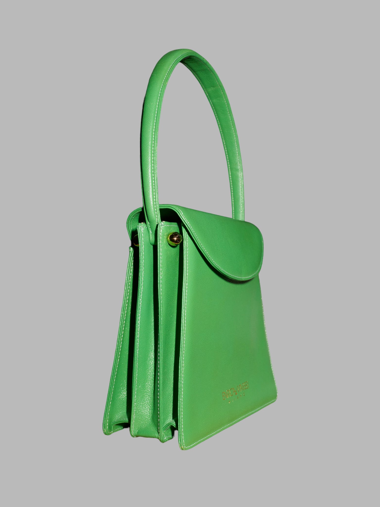 Enrica Massei green leather hand bag
